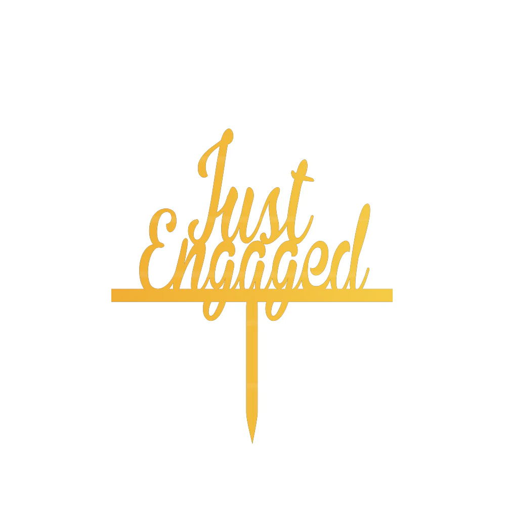 Just Engaged Cake Topper - Image 2
