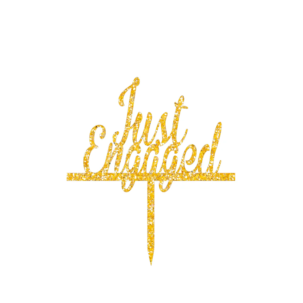 Just Engaged Cake Topper - Image 3
