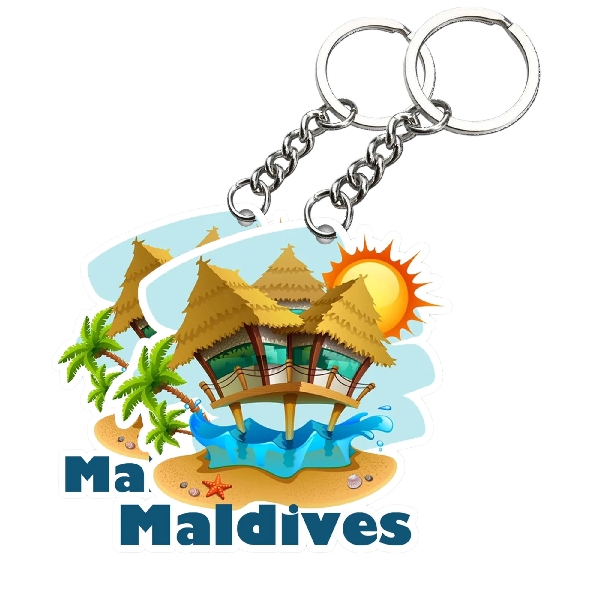Maldives best city   Key chain ( Set of 2 ) - Image 2