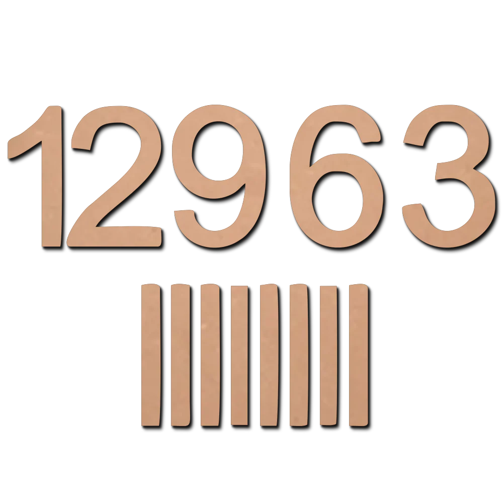 MDF Number with Stick