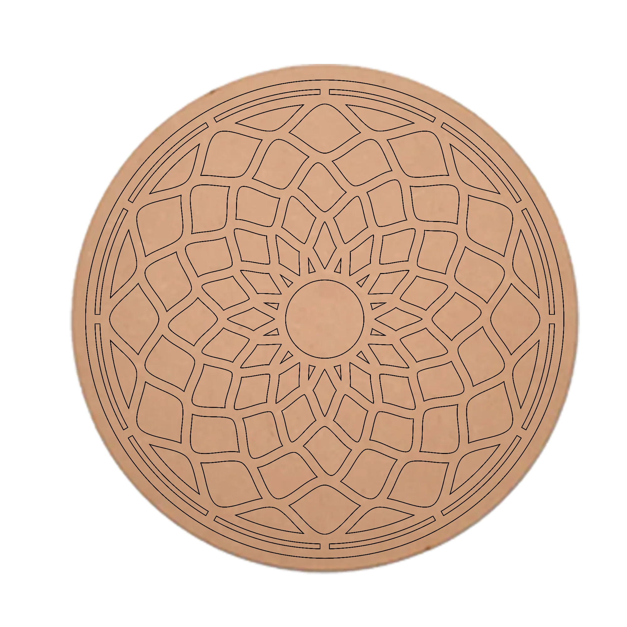 MDF Pre Marked Amazing Craft Art Cutout Design Craft Round
