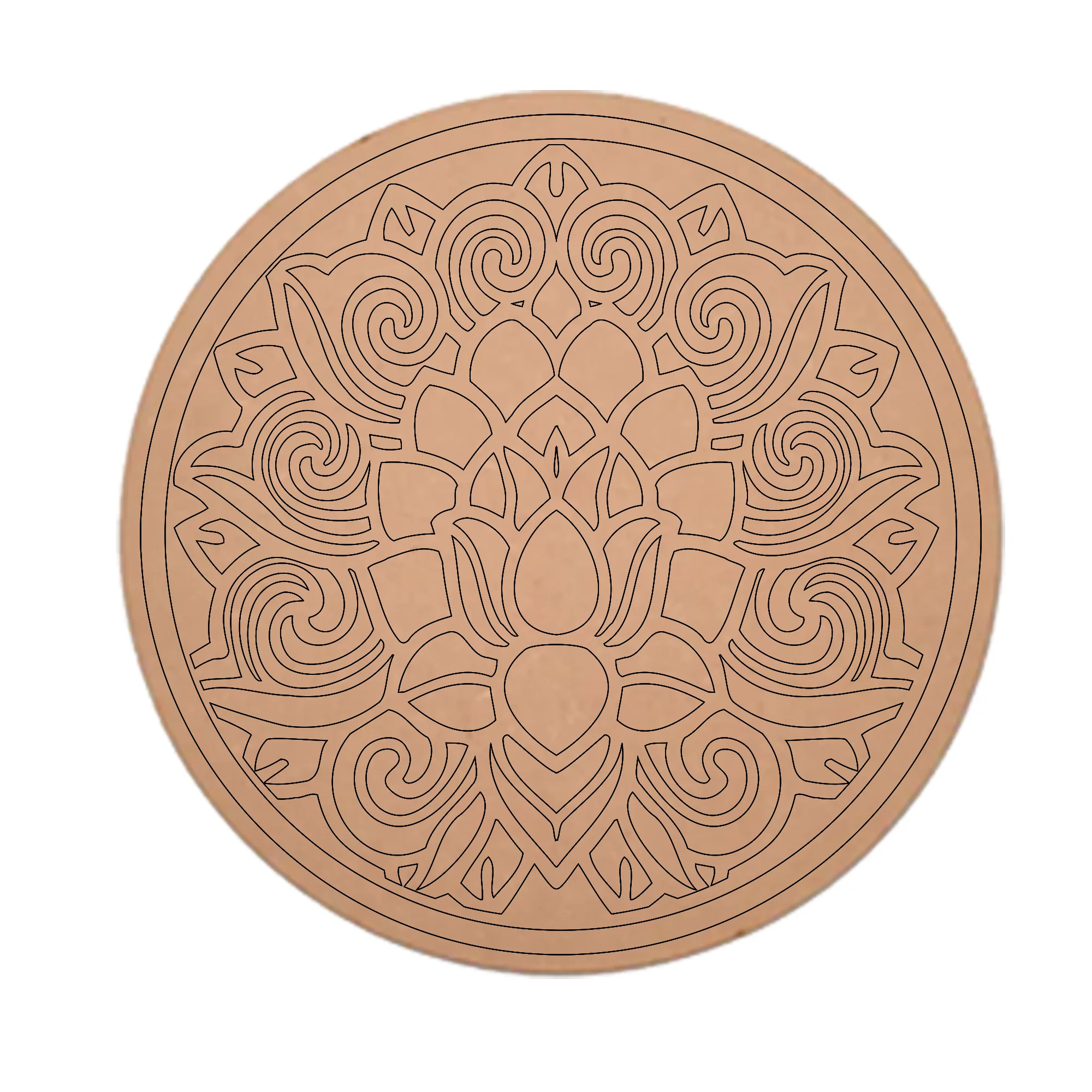 MDF Pre Marked And Amazing Art Design Round Cutout