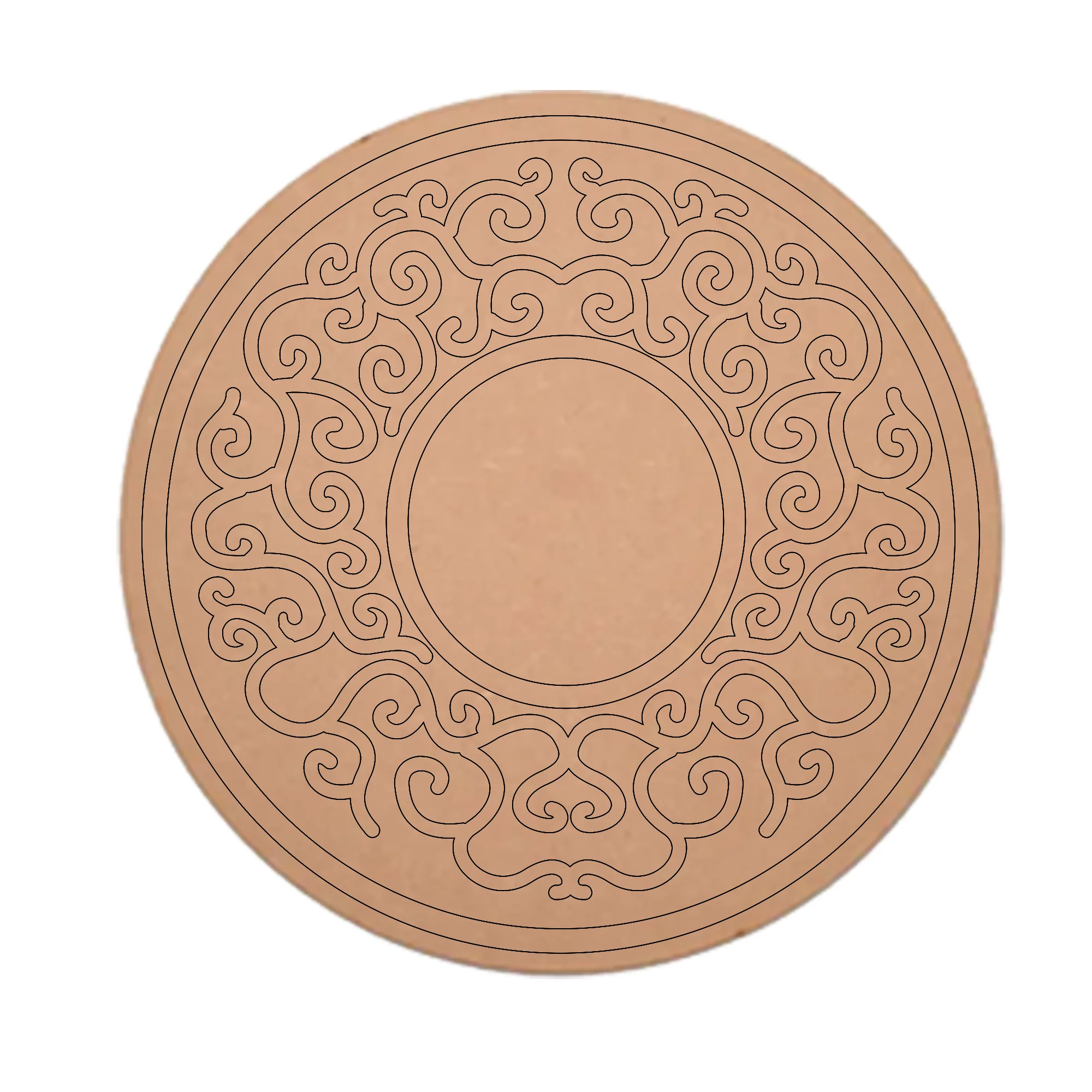MDF Pre Marked Art Cutout Art Design Round