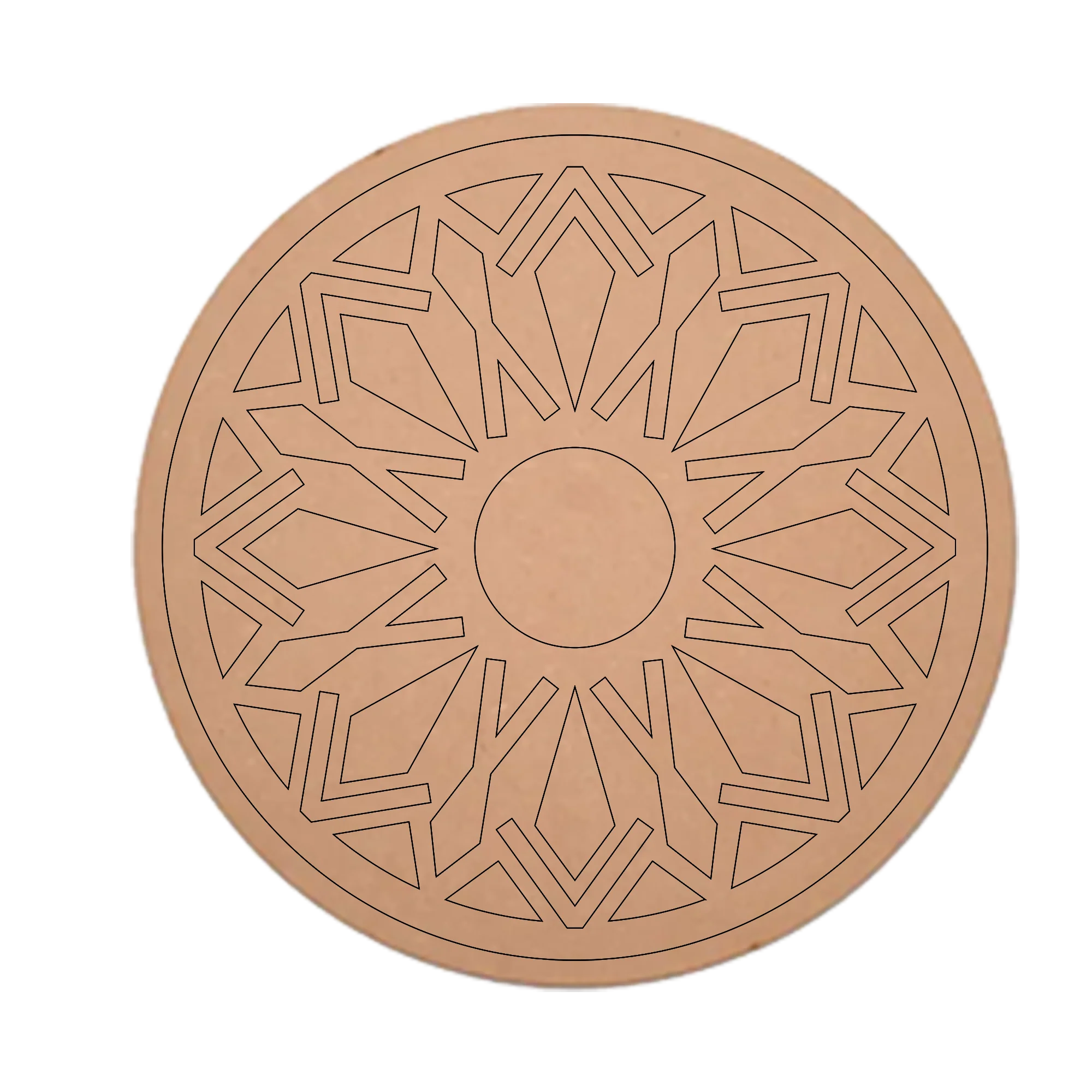 MDF Pre Marked Art Cutout Design Craft Round
