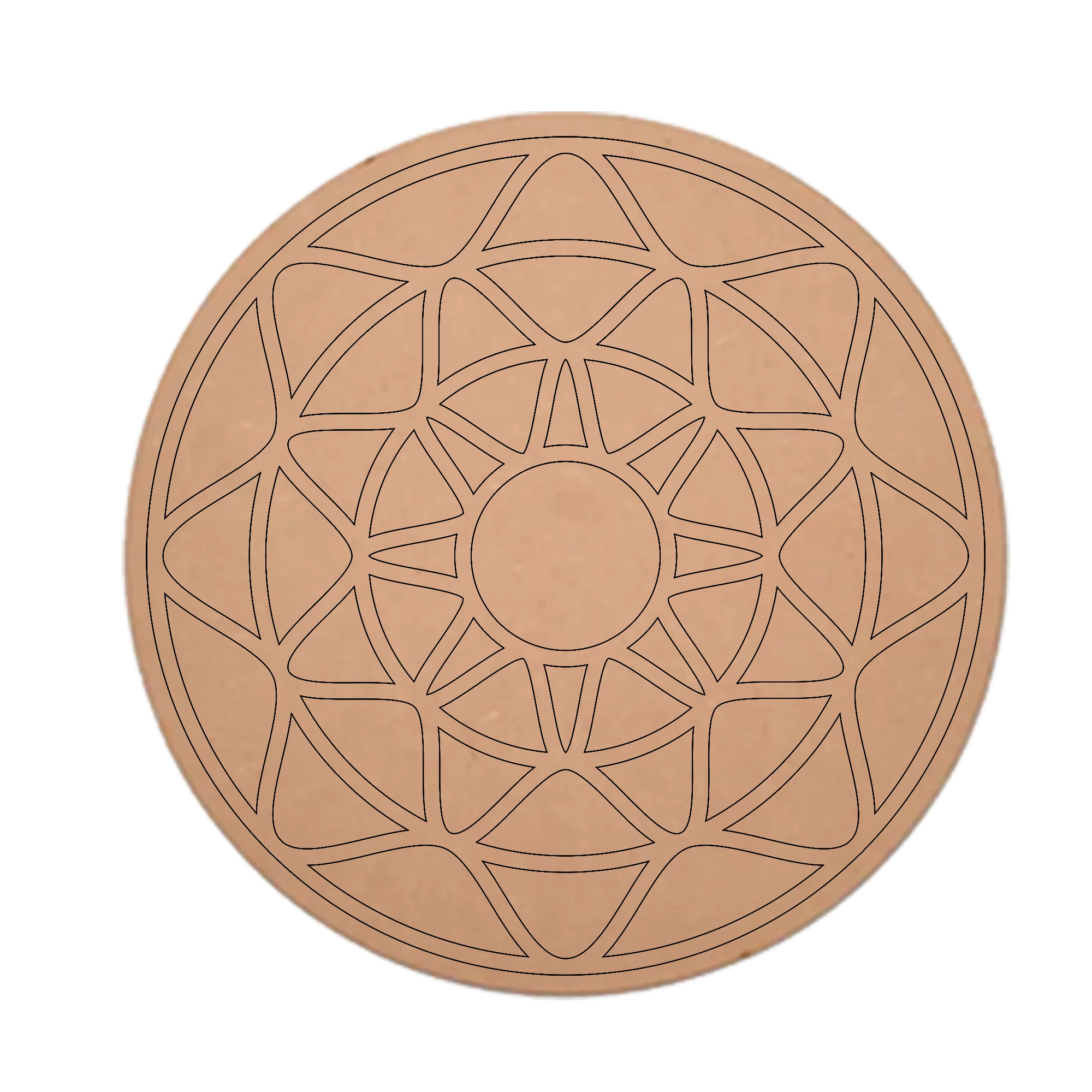 MDF Pre Marked Art Cutout Design Craft Round Amazing Craft
