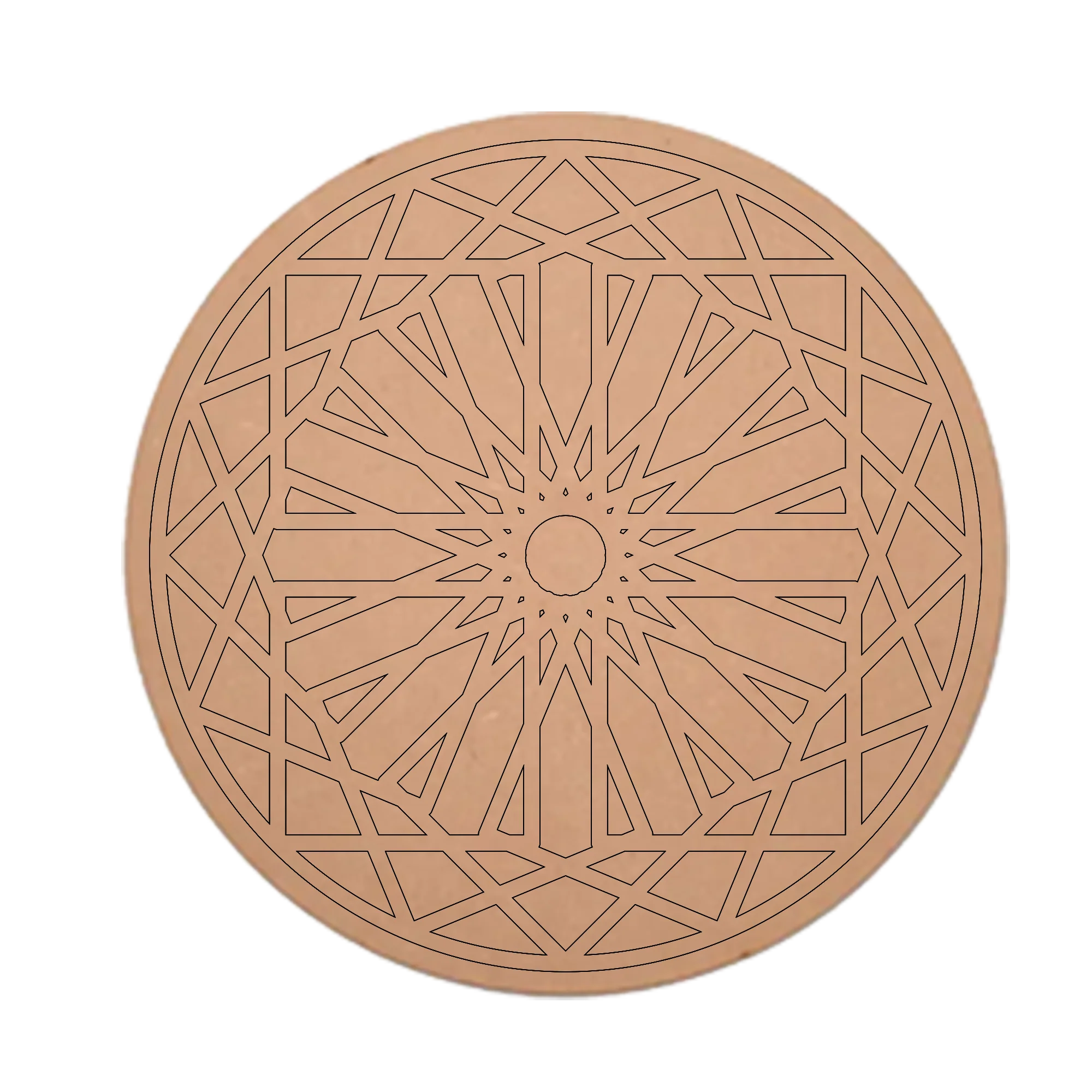 MDF Pre Marked Art Design Craft Round