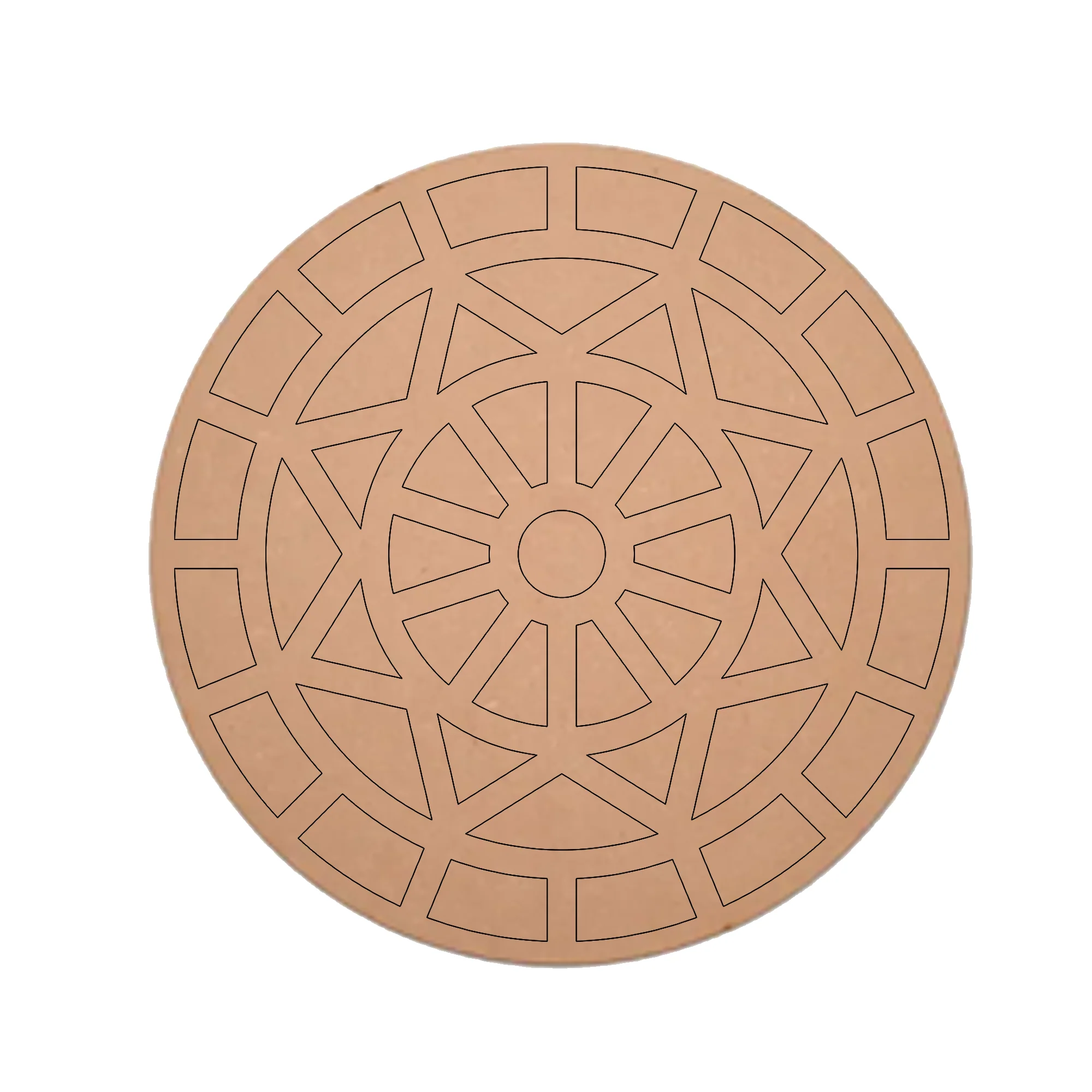 MDF Pre Marked Art Design Round Art Cutout