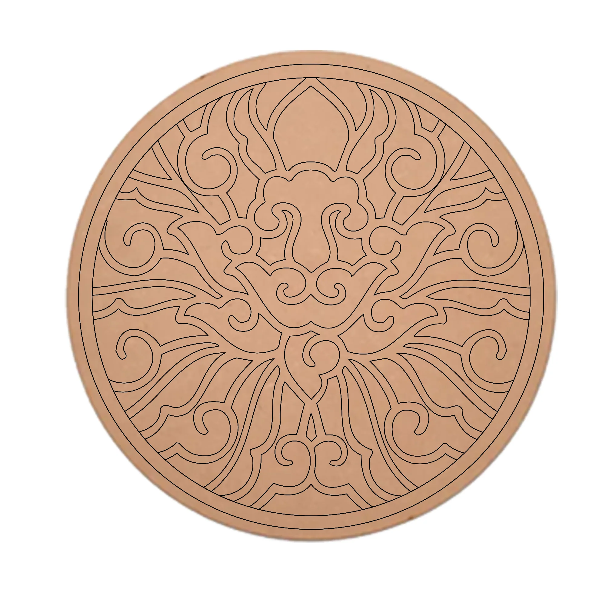 MDF Pre Marked Art Design Round Cutout And Amazing Art