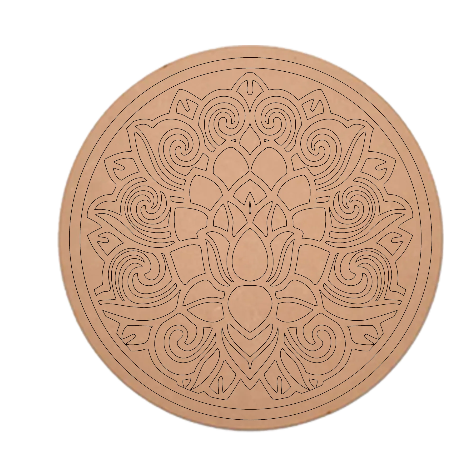 MDF Pre Marked Awesome Craft Round Cutout Design Art