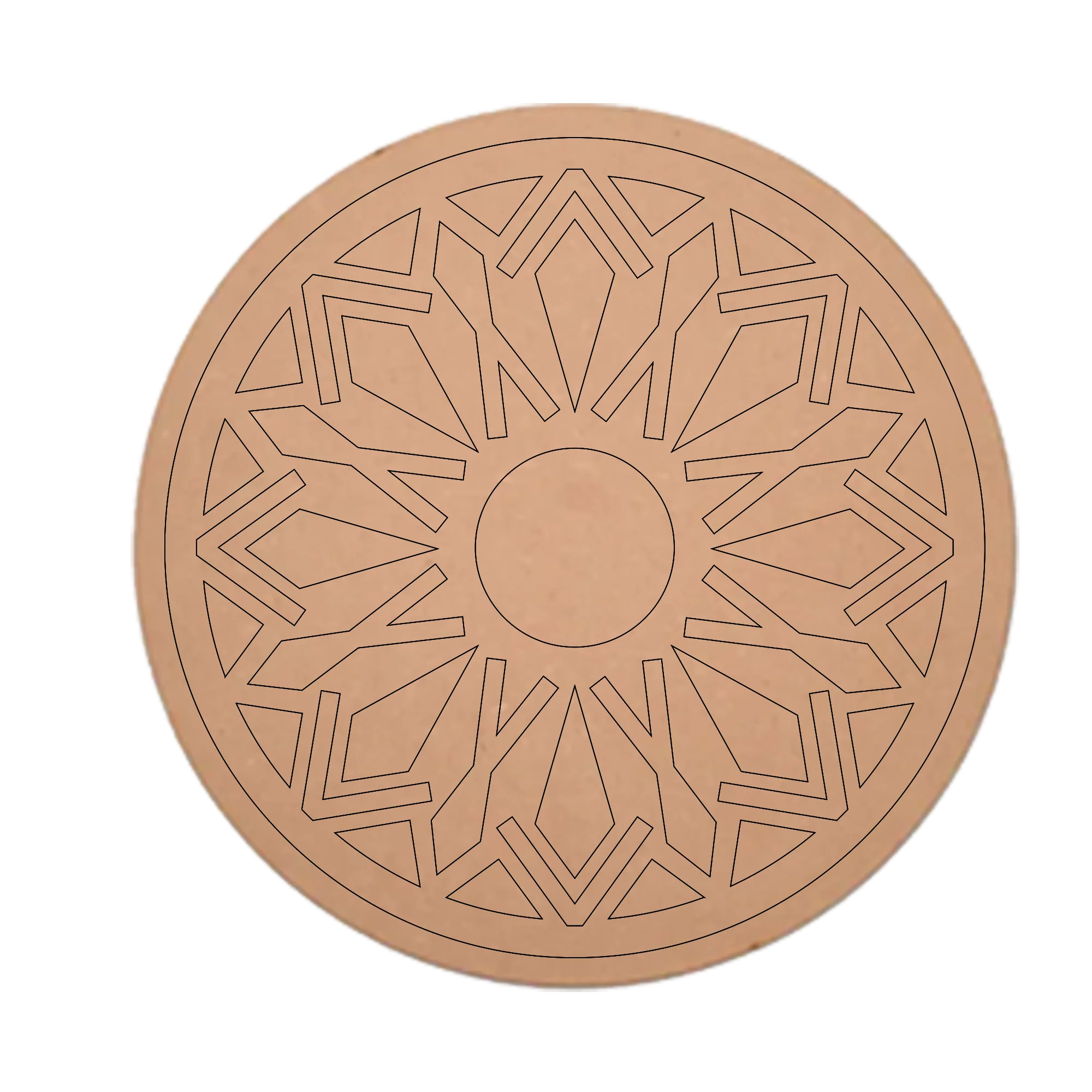 MDF Pre Marked Beautiful Art Cutout Design Craft Round