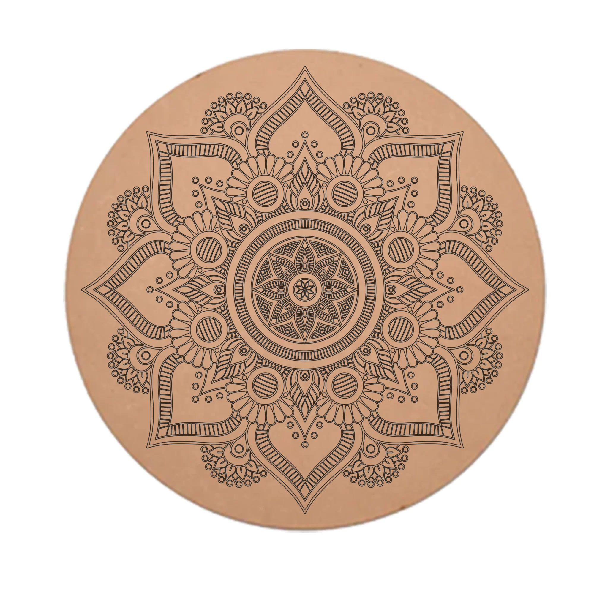 MDF Pre Marked Beautiful Cutout Round  Design
