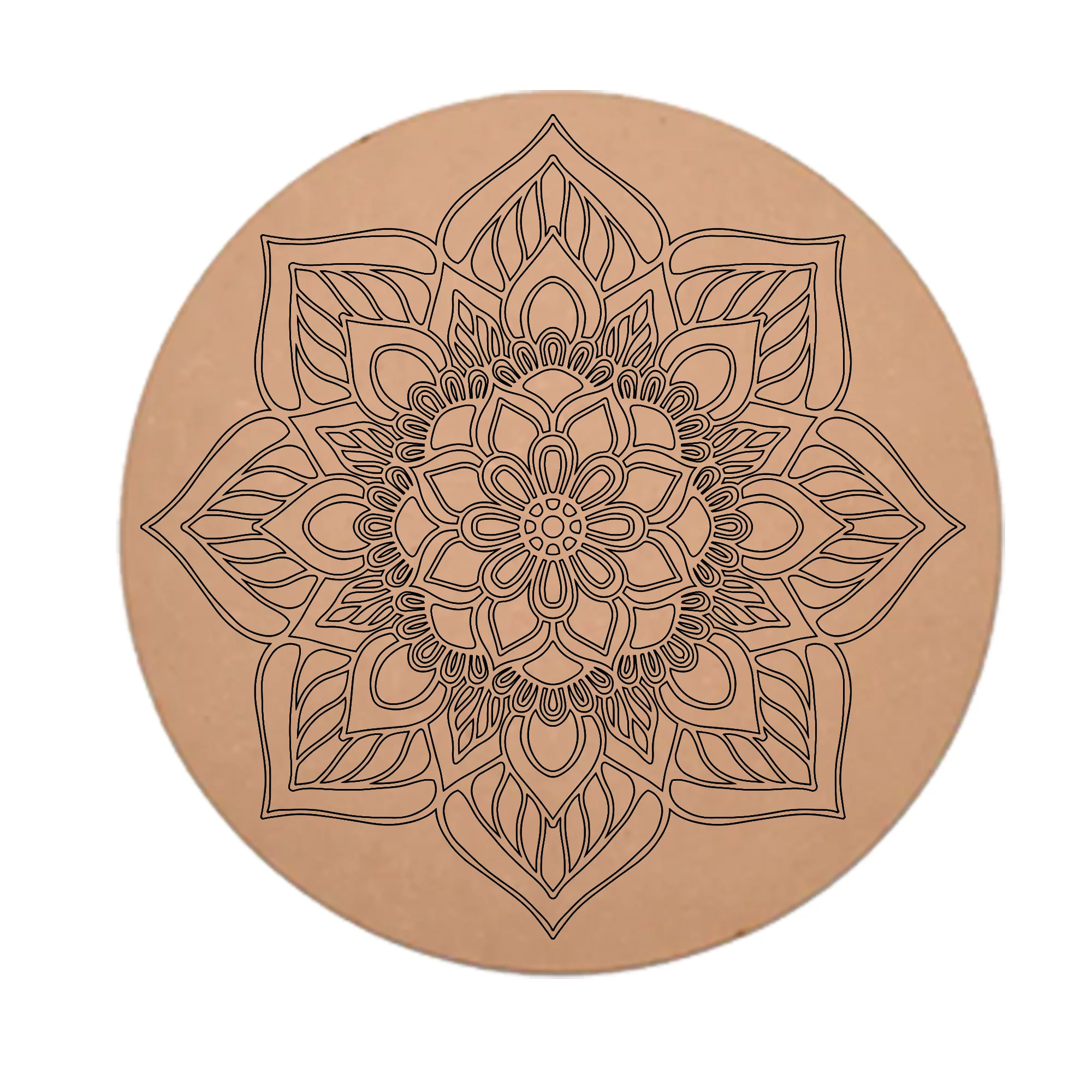 MDF Pre Marked Beautiful Cutout Round Design Art Design
