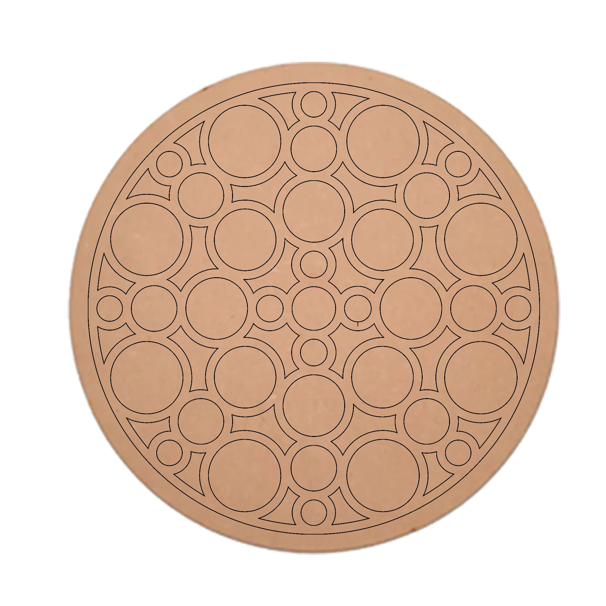 MDF Pre Marked  Beauty Art Design Craft Round