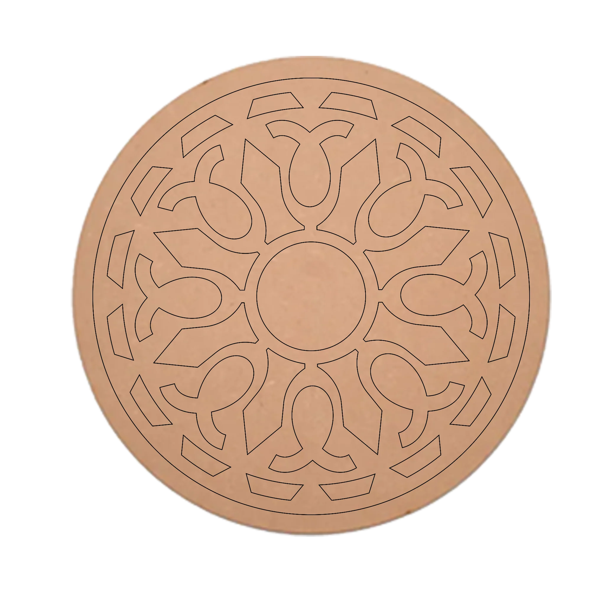 MDF Pre Marked Beauty Cutout Design Craft Art Art Round