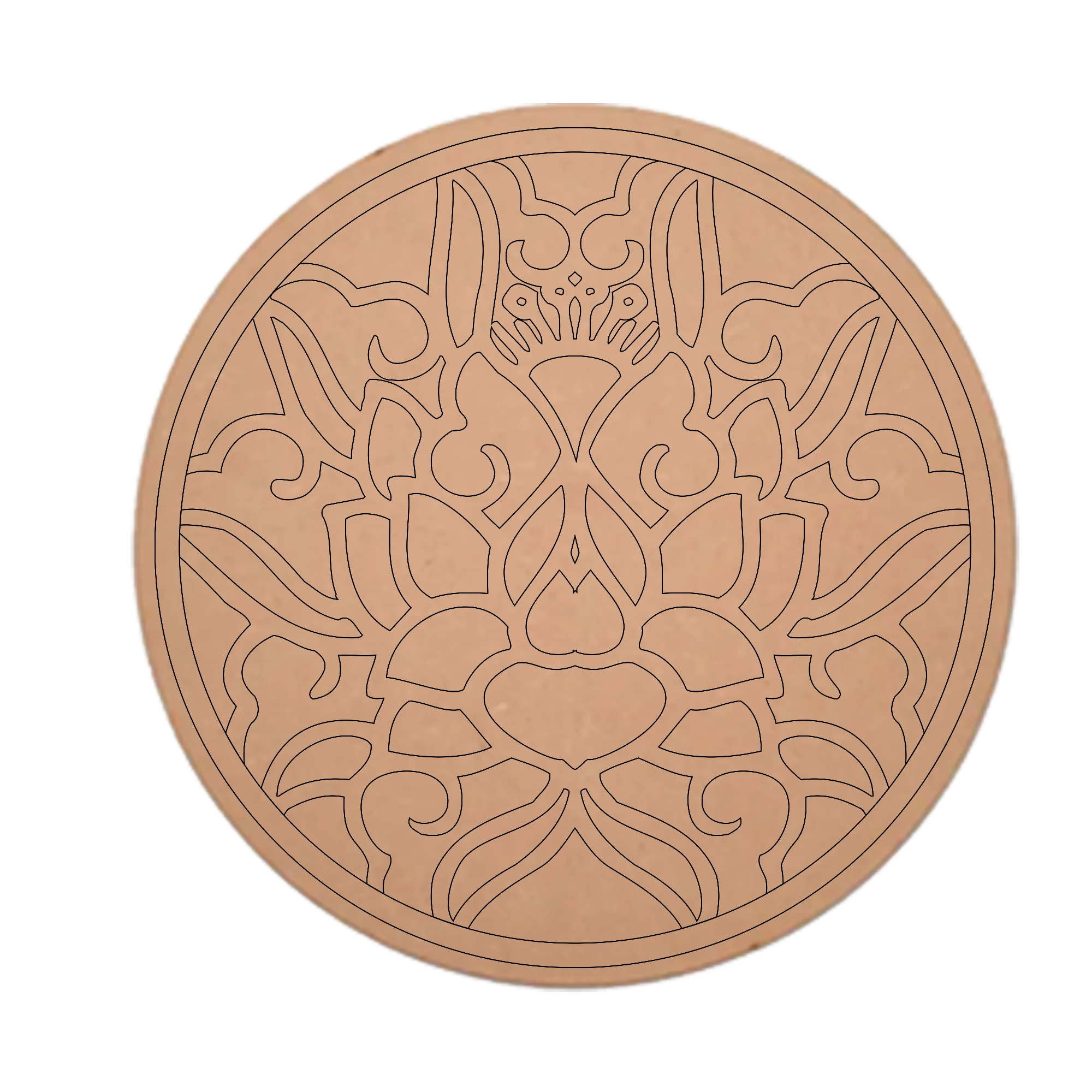 MDF Pre Marked Craft Round Cutout Design Art