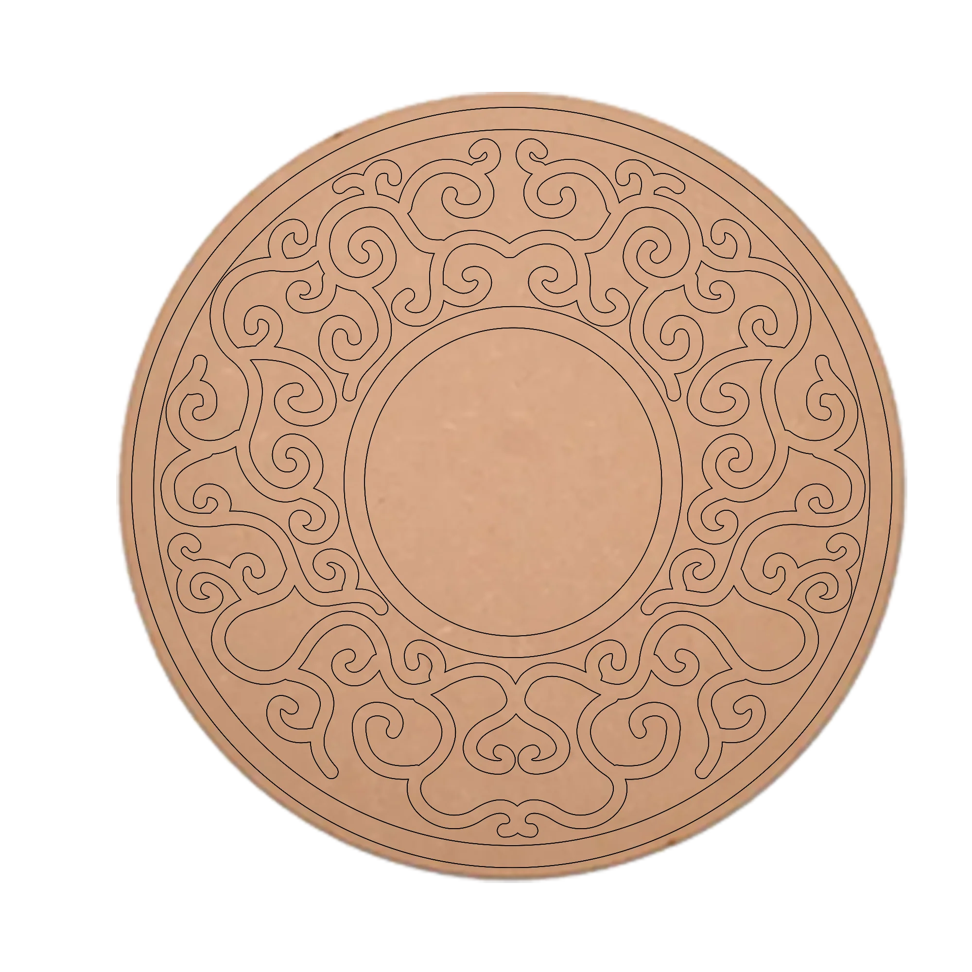 MDF Pre Marked Cutout Design Craft Art Round