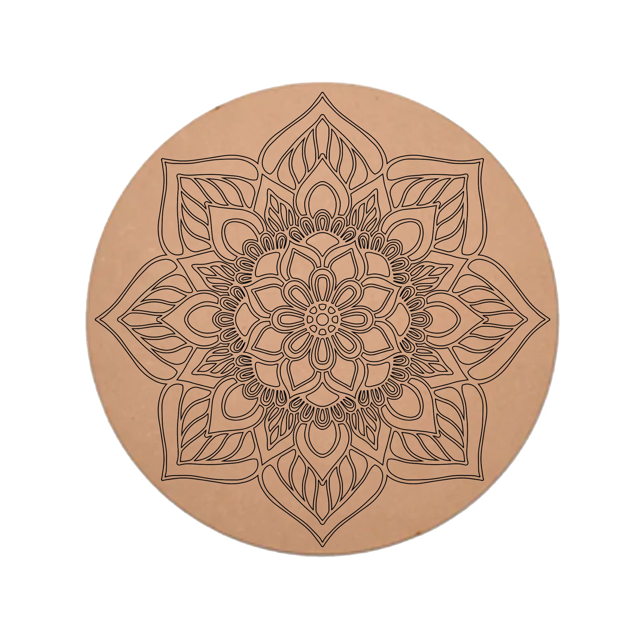 MDF Pre Marked Cutout Mandala Amazing Round Design Art Floral art