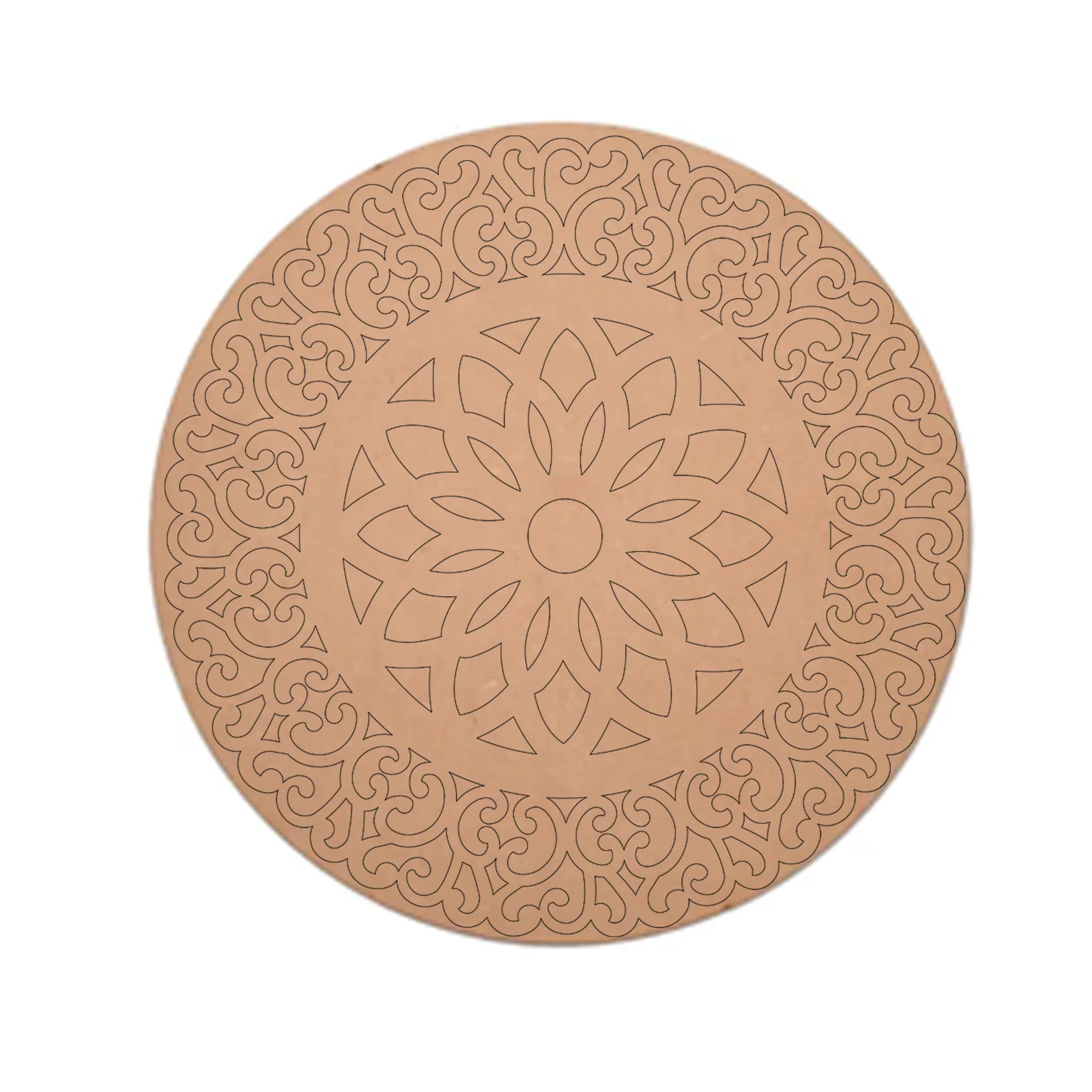 MDF Pre Marked Geometrical Art Round Cutout