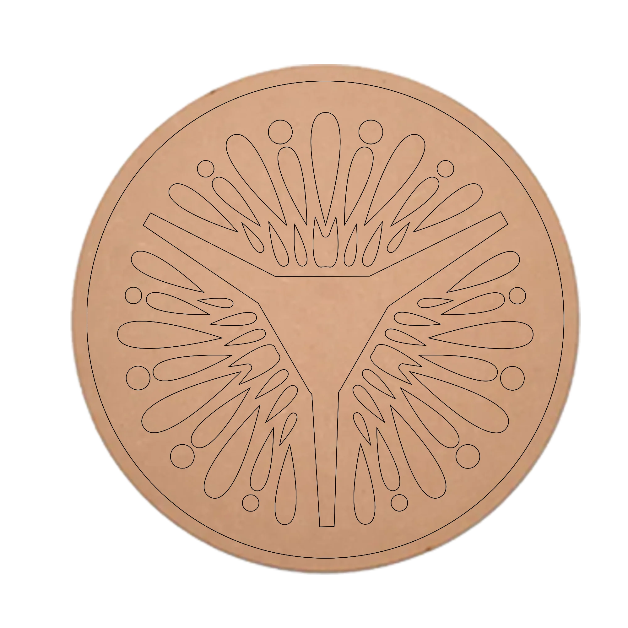 MDF Pre Marked Mandala Craft Art Design Craft Round