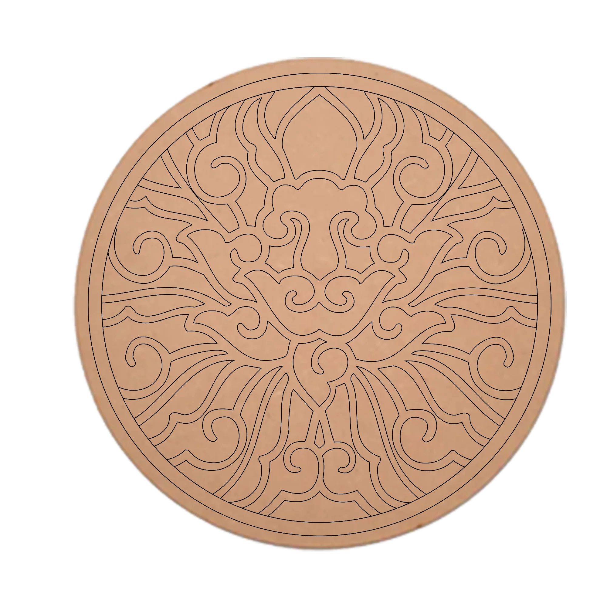 MDF Pre Marked Round Cutout Design Craft Art