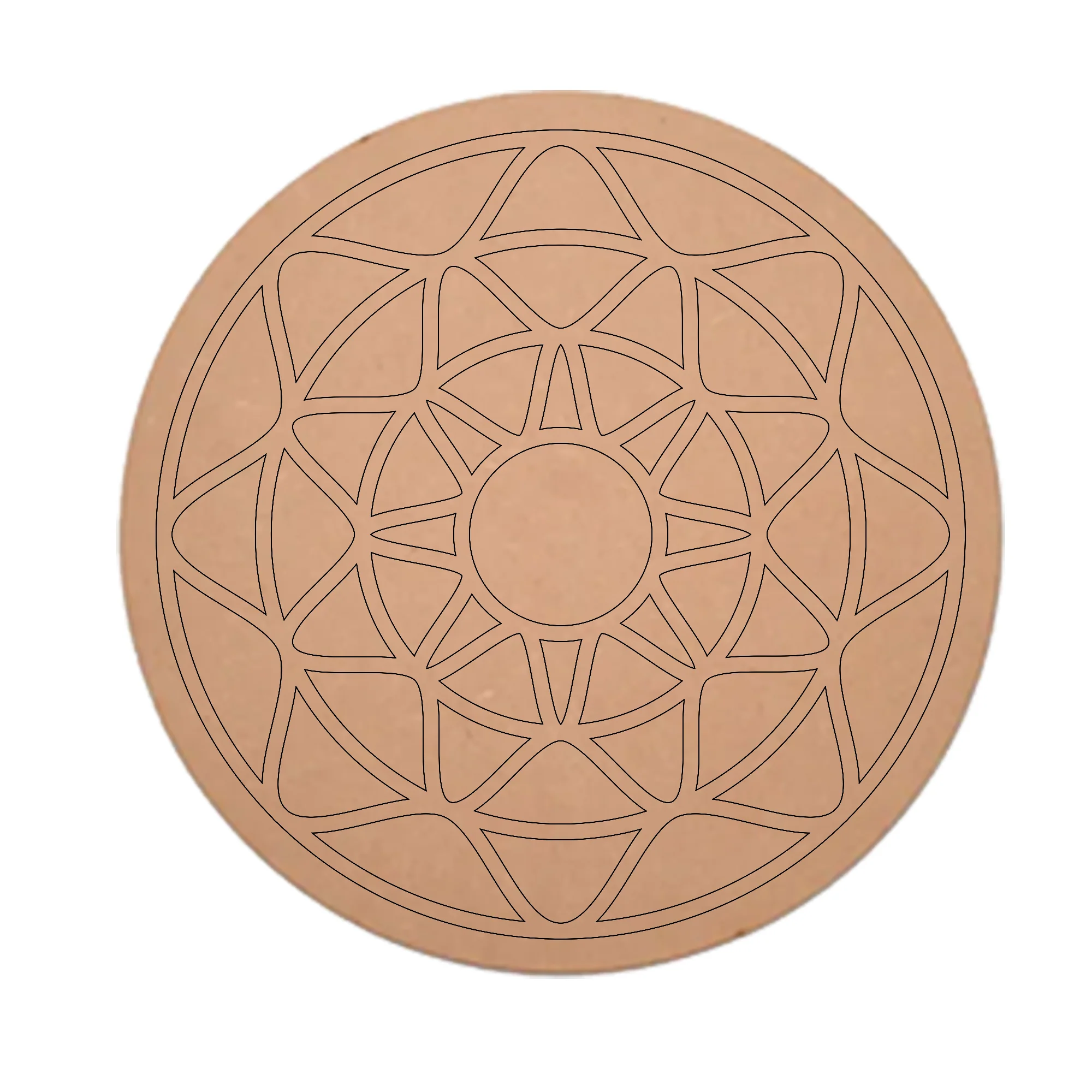 MDF Round Design Art Pre Marked Cutout