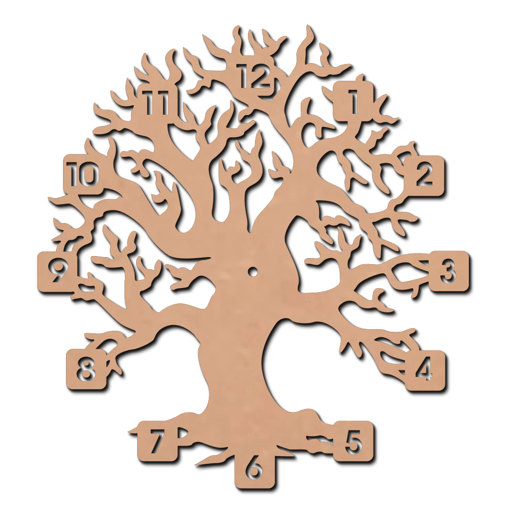 MDF Tree Design Clock Base
