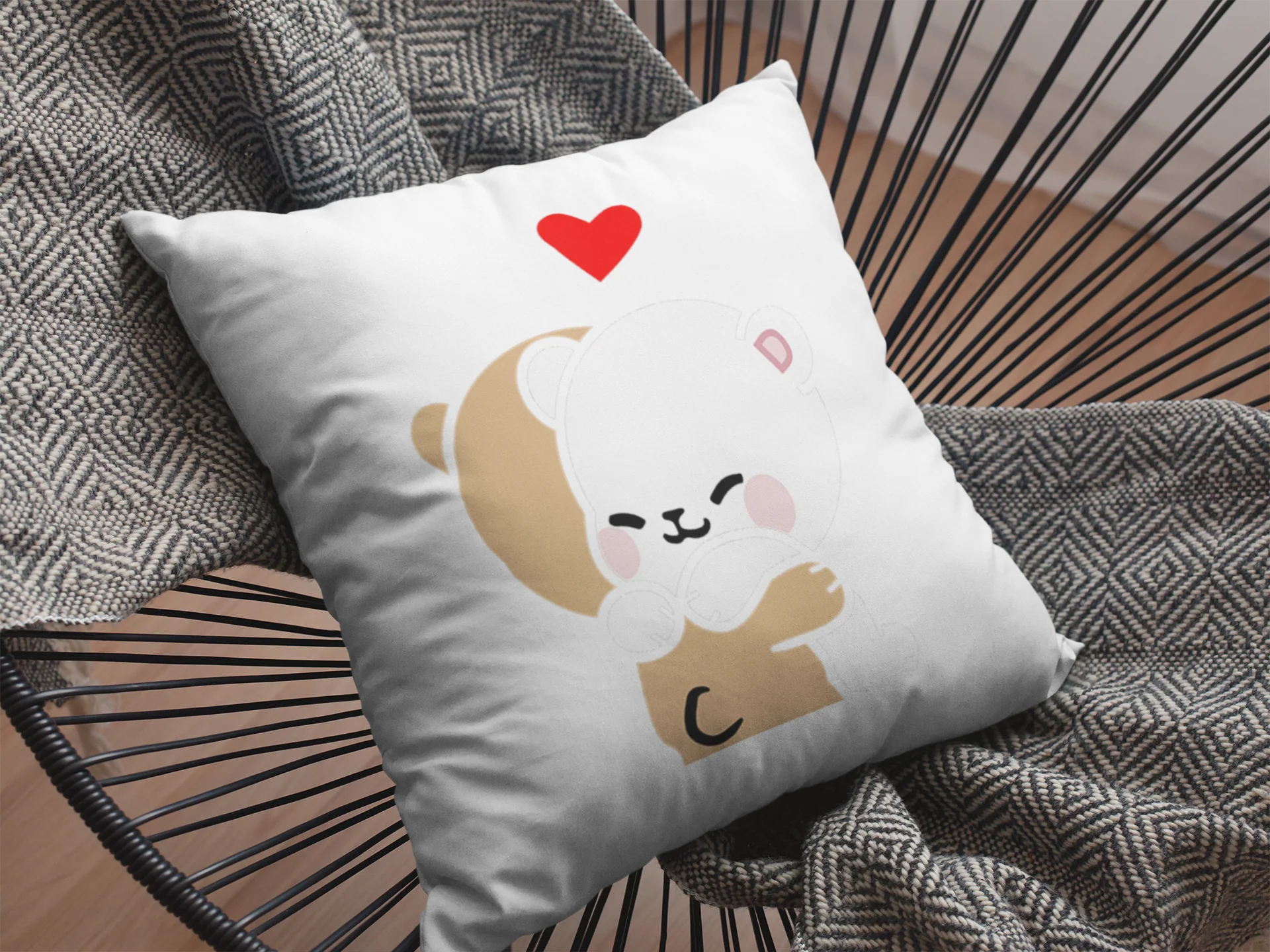Mocha Bear Printed Cushion - Image 17
