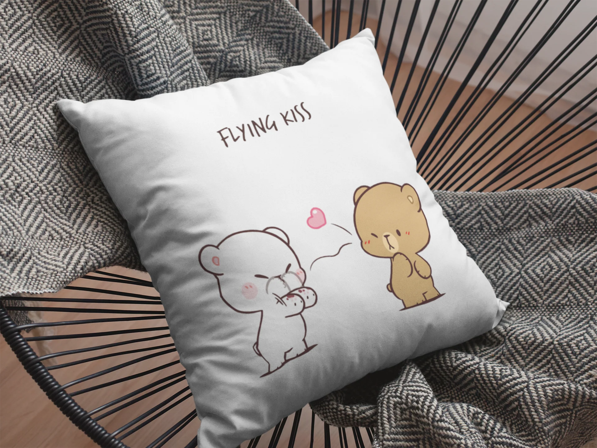 Mocha Bear Printed Cushion - Image 2