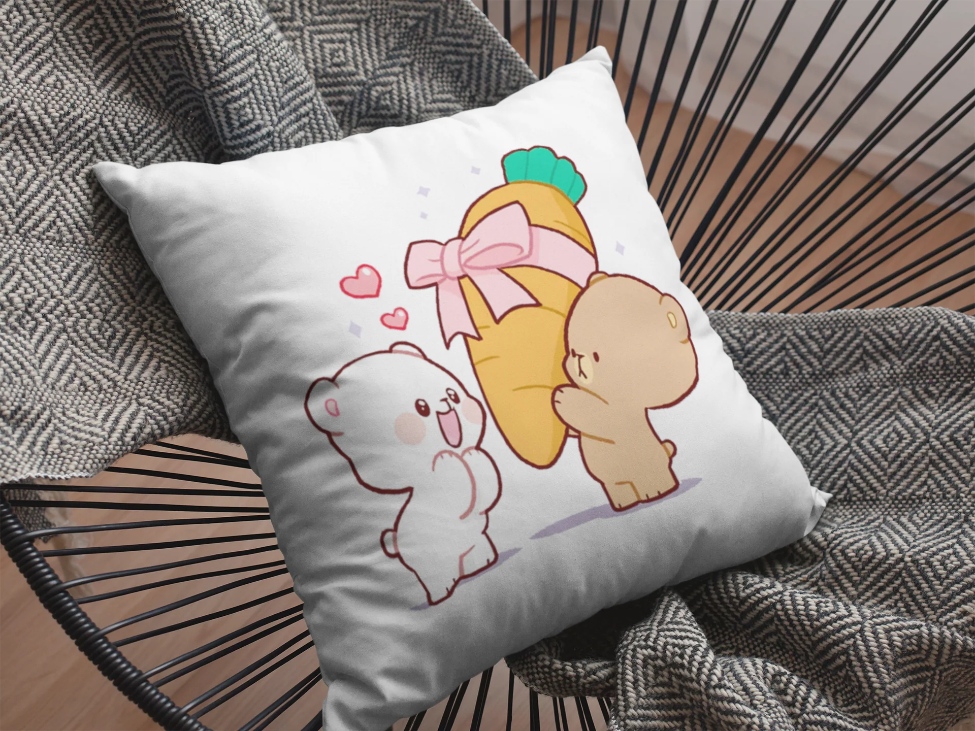 Mocha Bear Printed Cushion - Image 2