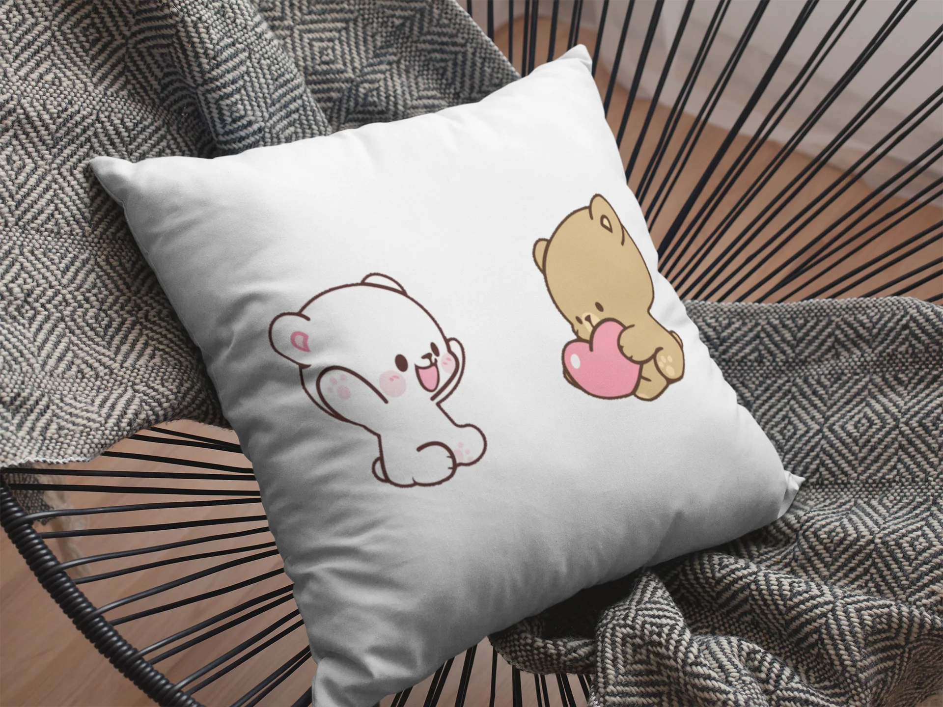 Mocha Bear Printed Cushion - Image 2
