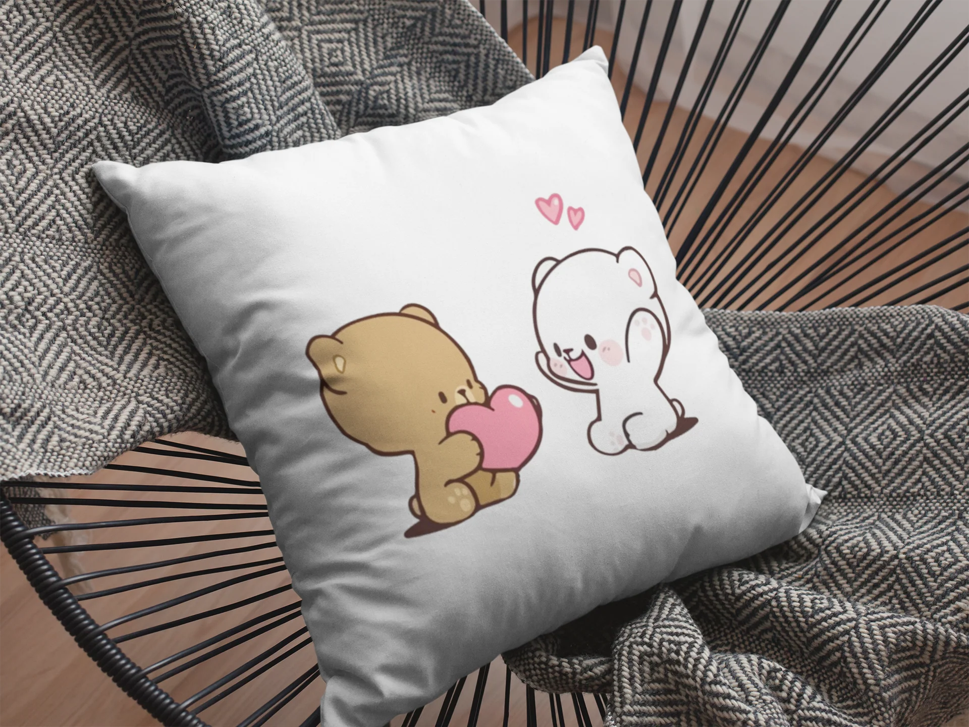 Mocha Bear Printed Cushion - Image 2