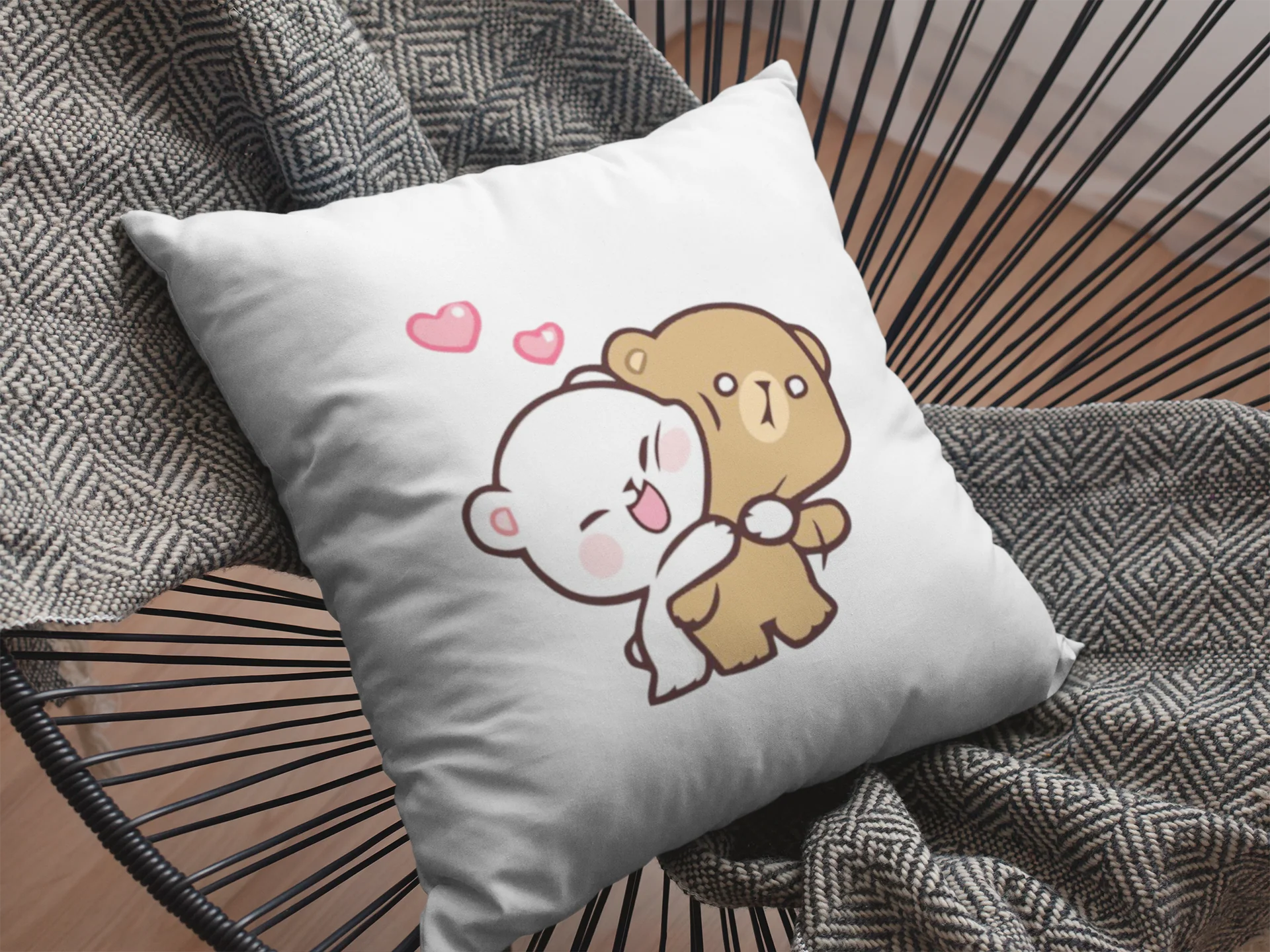 Mocha Bear Printed Cushion - Image 2