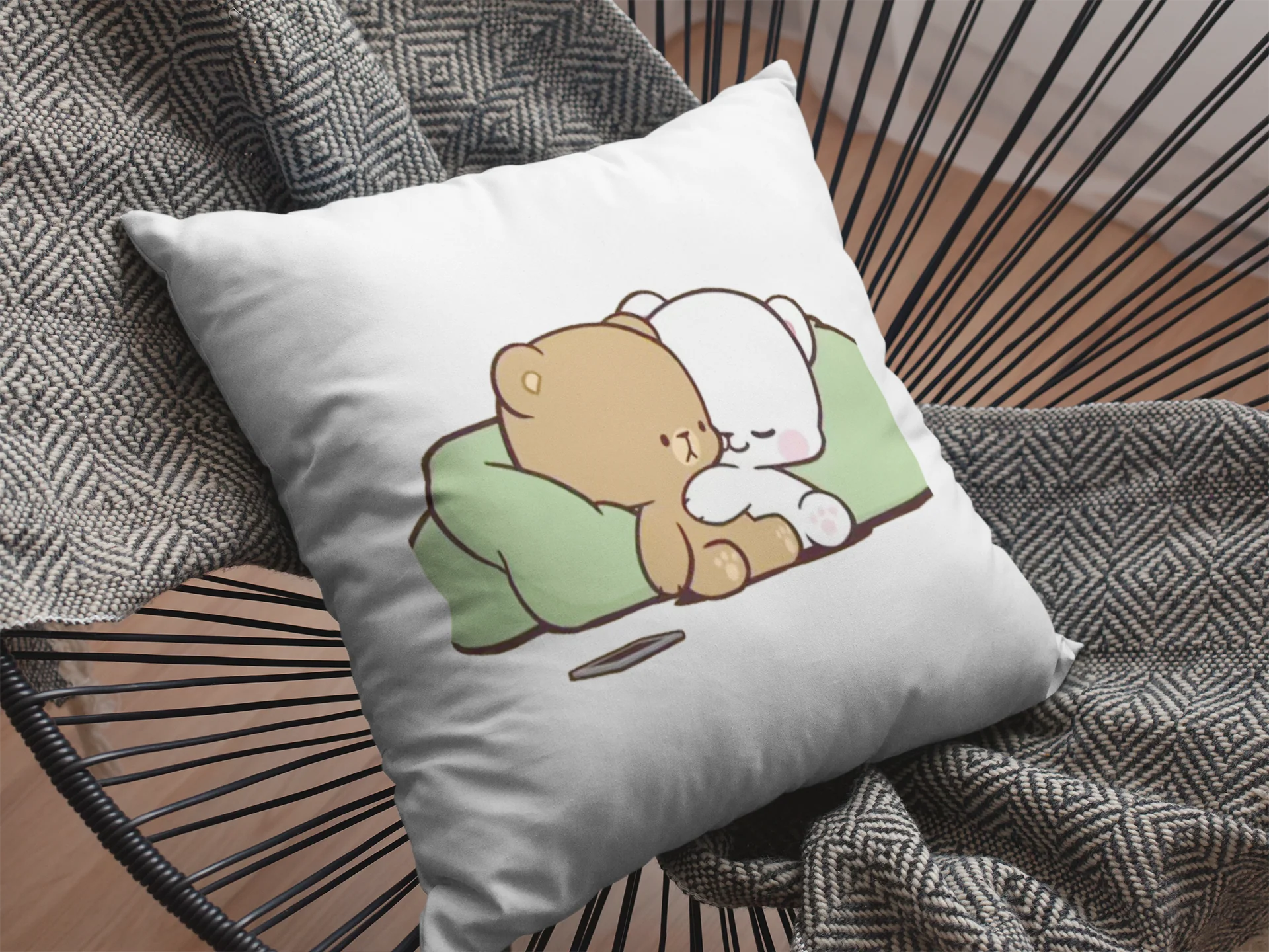 Mocha Bear Printed Cushion - Image 2
