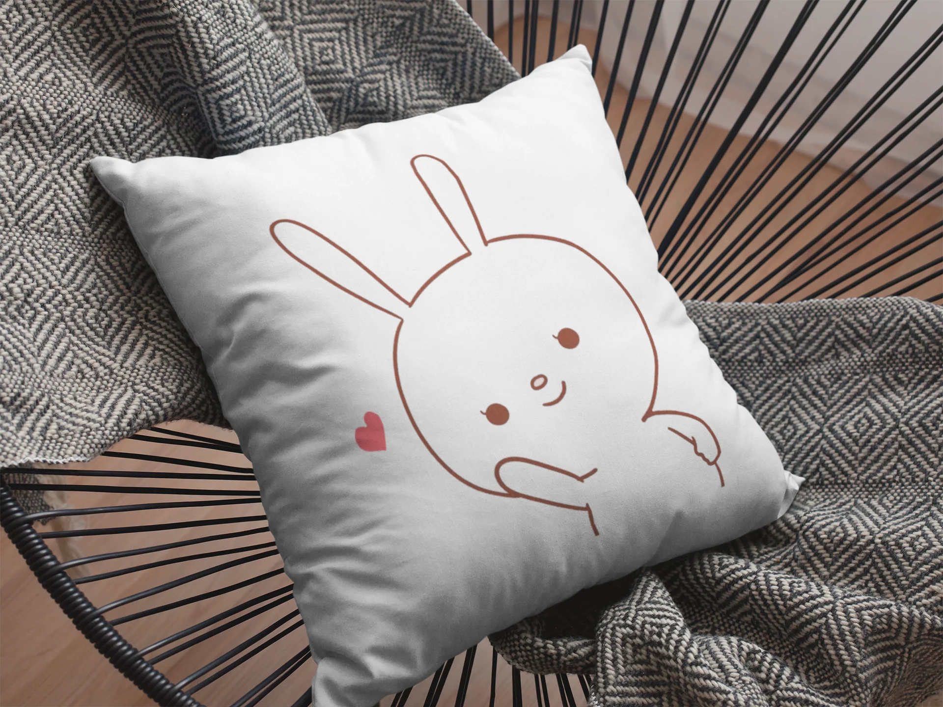 Mocha Bear Printed Cushion - Image 2