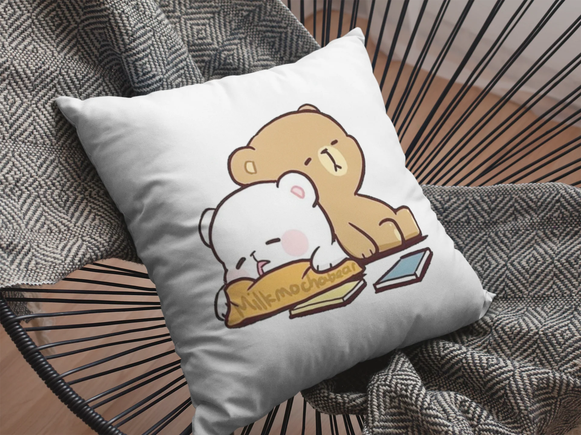 Mocha Bear Printed Cushion - Image 2