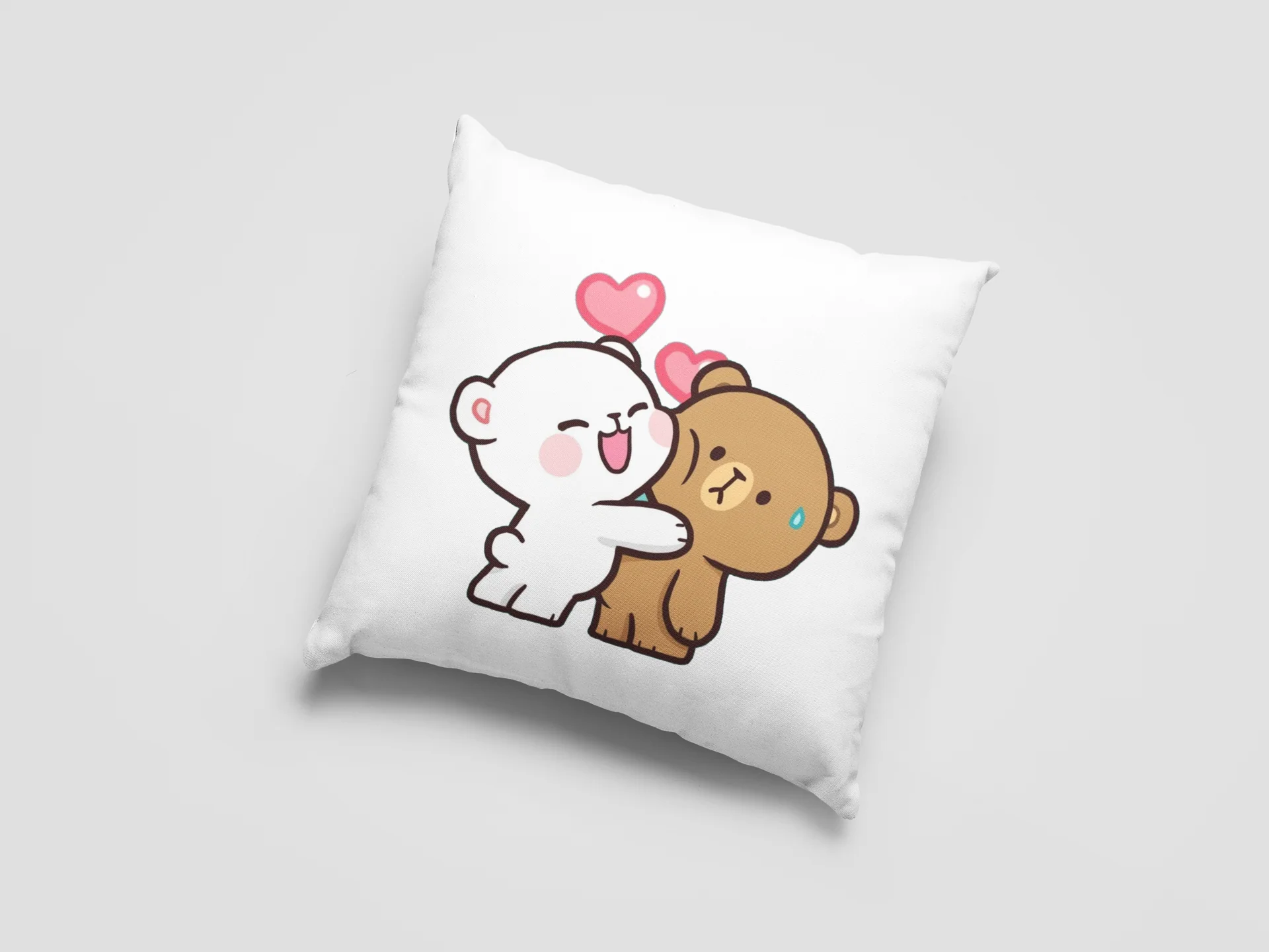 Mocha Bear Printed Cushion