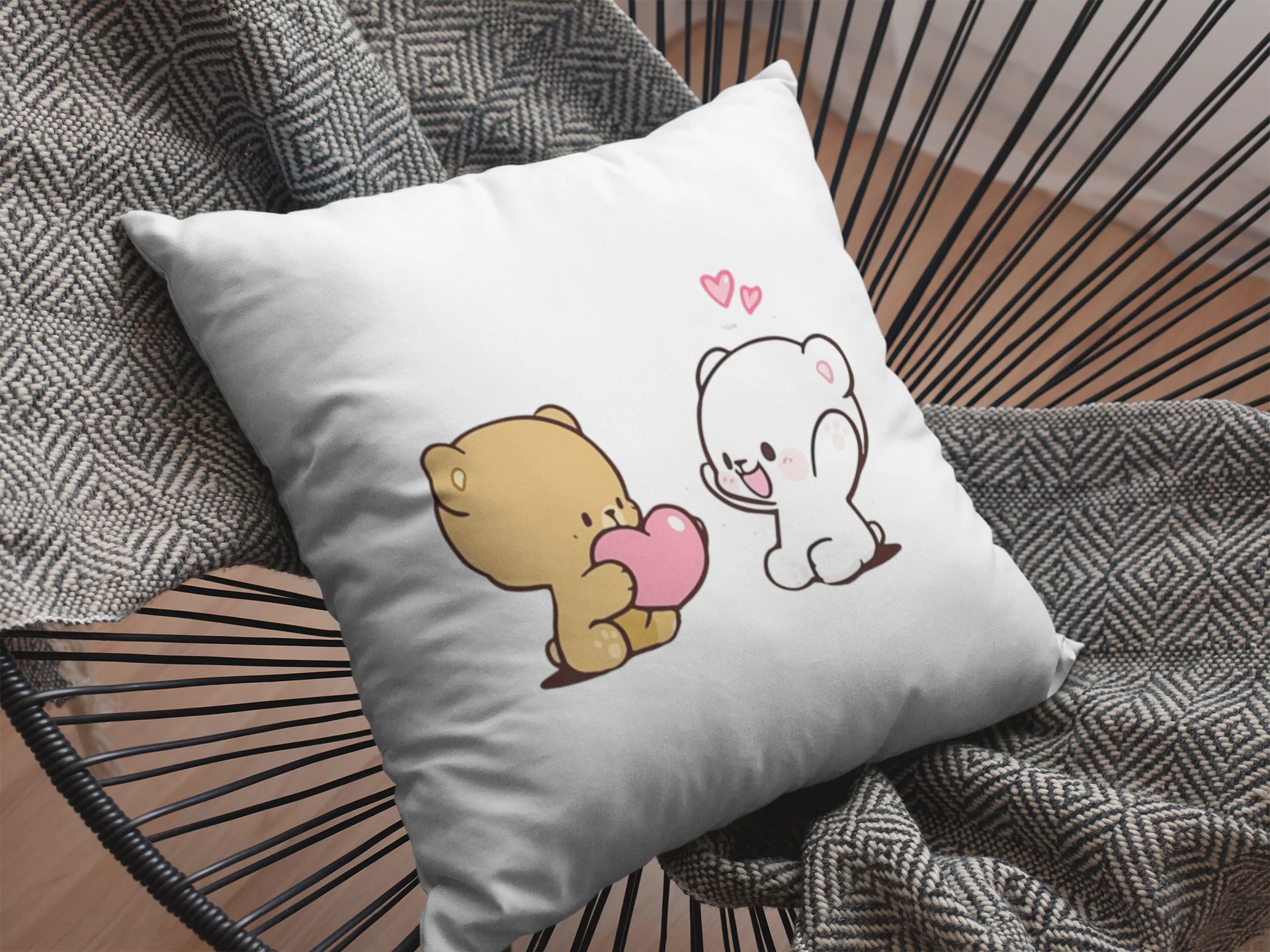 Mocha Bear Printed Cushion - Image 2