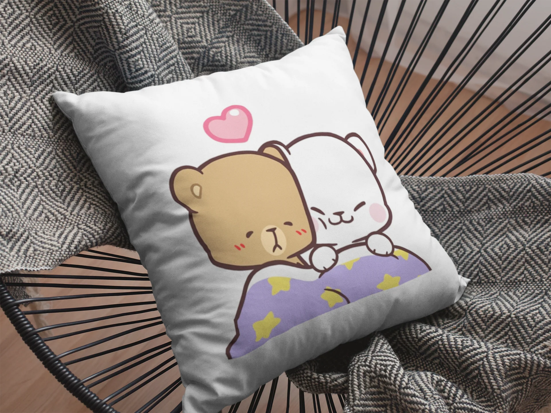 Mocha Bear Printed Cushion - Image 2