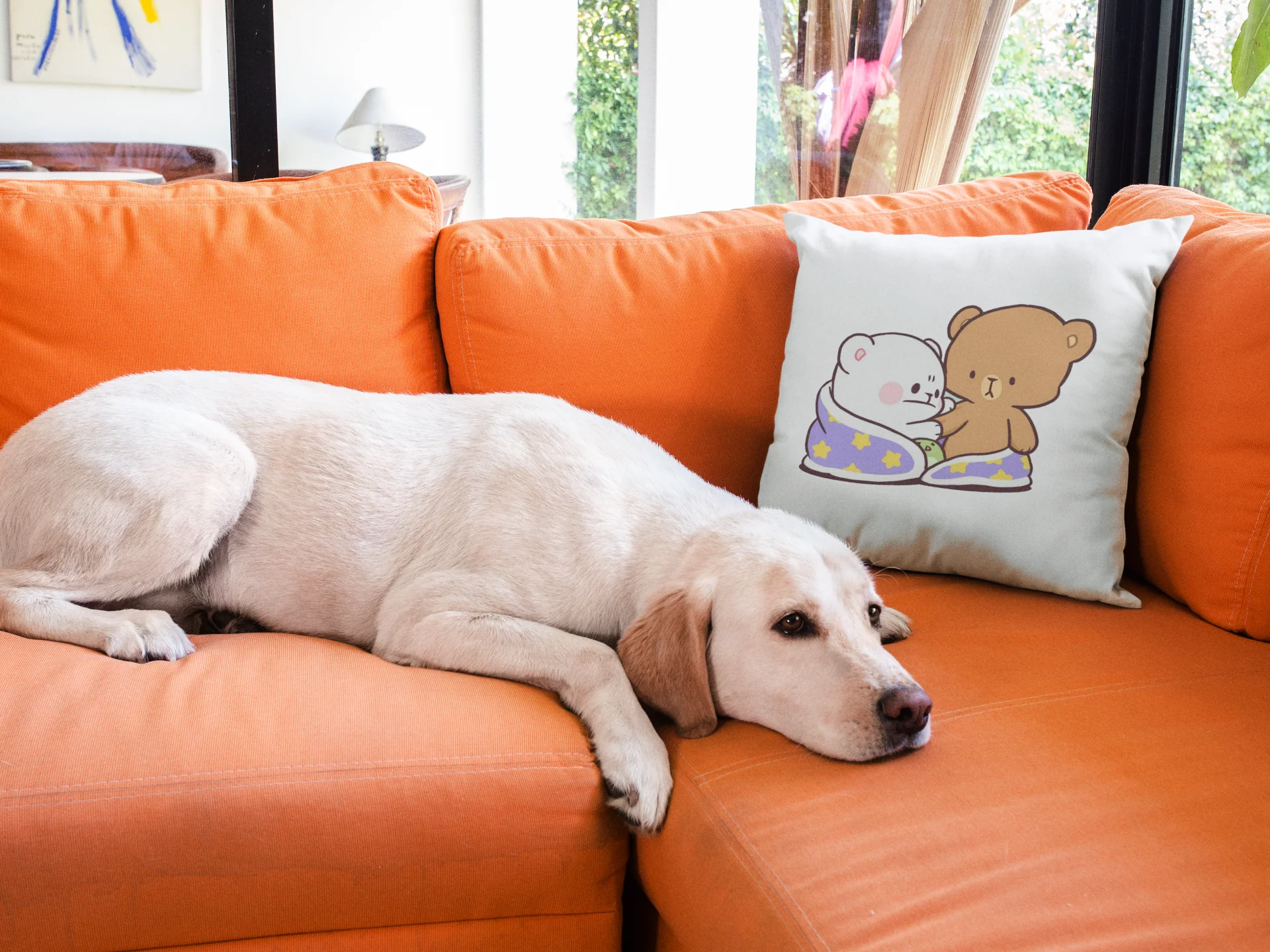 Mocha Bear Printed Cushion - Image 3