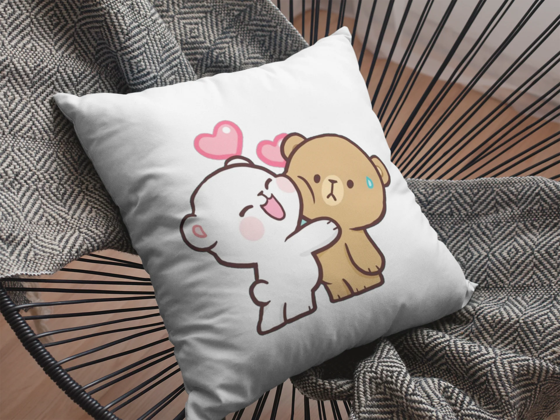 Mocha Bear Printed Cushion - Image 2