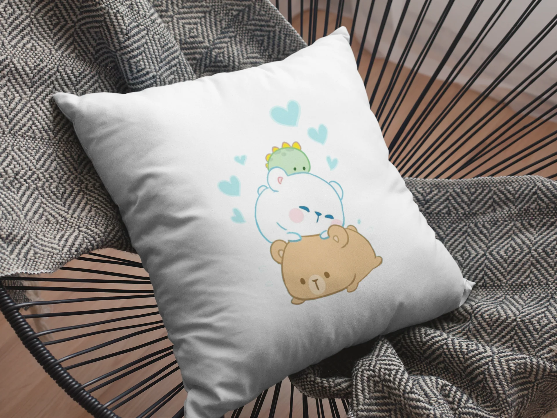 Mocha Bear Printed Cushion - Image 2
