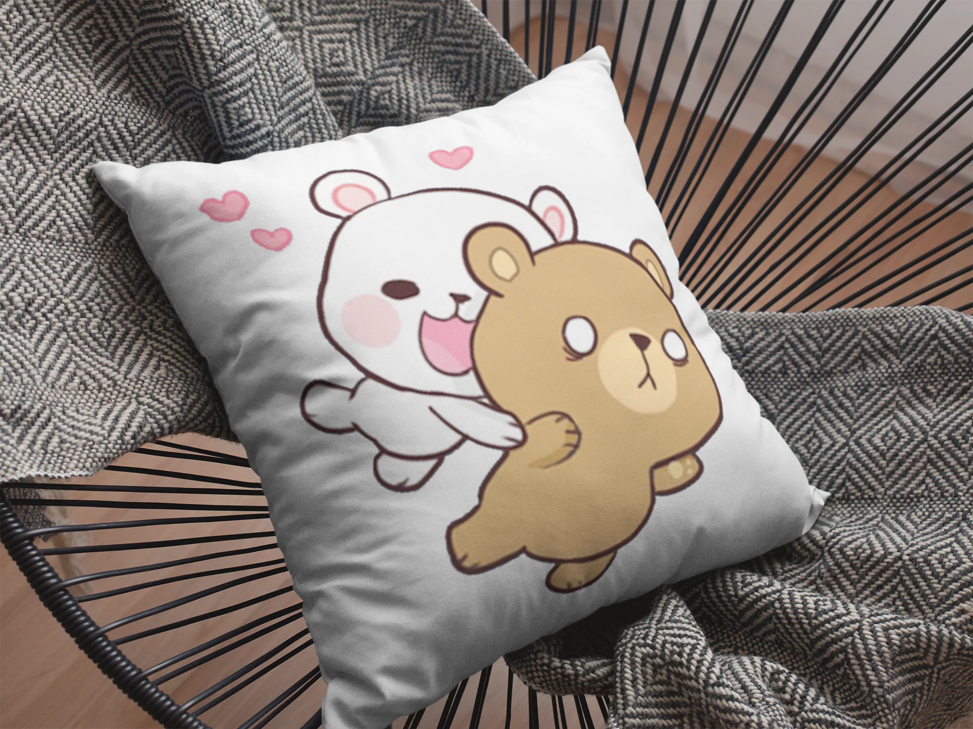 Mocha Bear Printed Cushion - Image 2