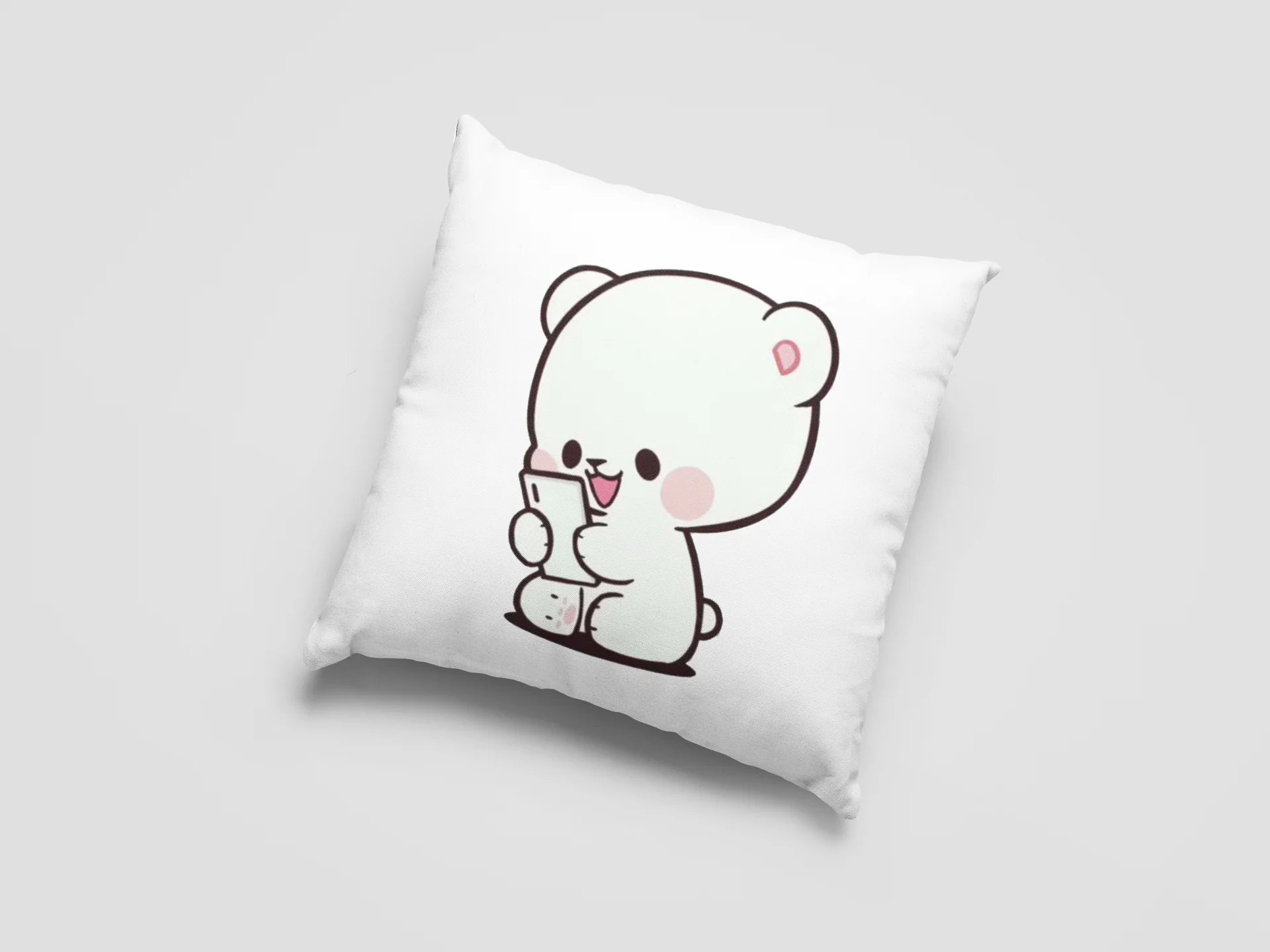 Mocha Bear Printed Cushion