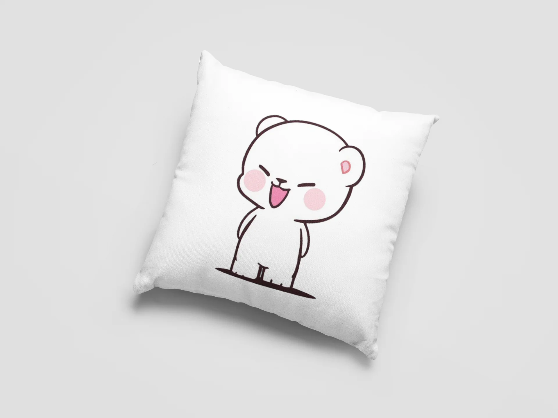 Mocha Bear Printed Cushion