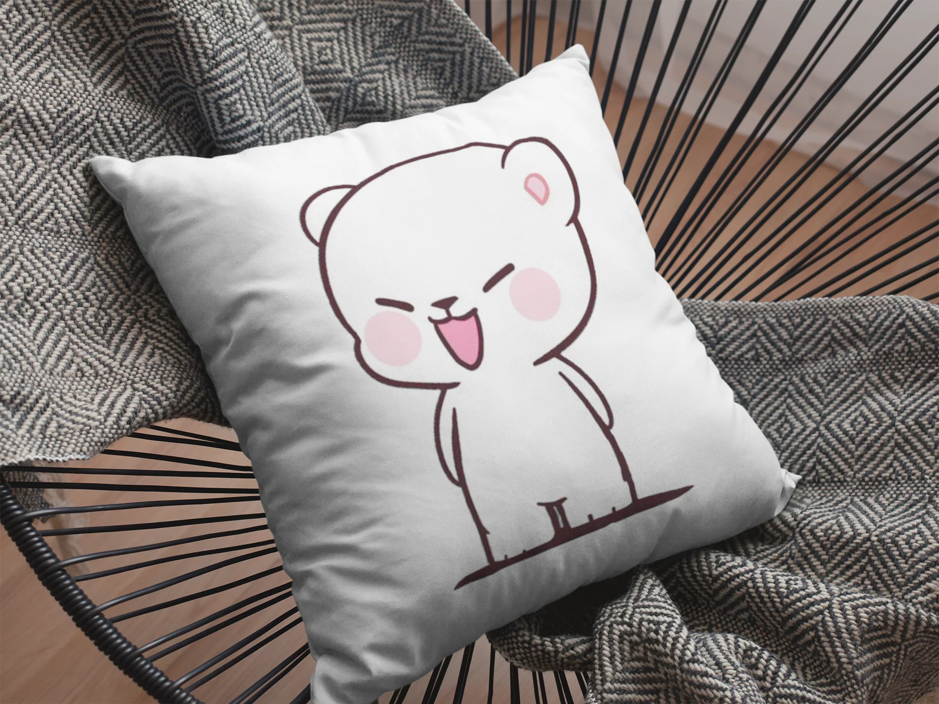 Mocha Bear Printed Cushion - Image 2