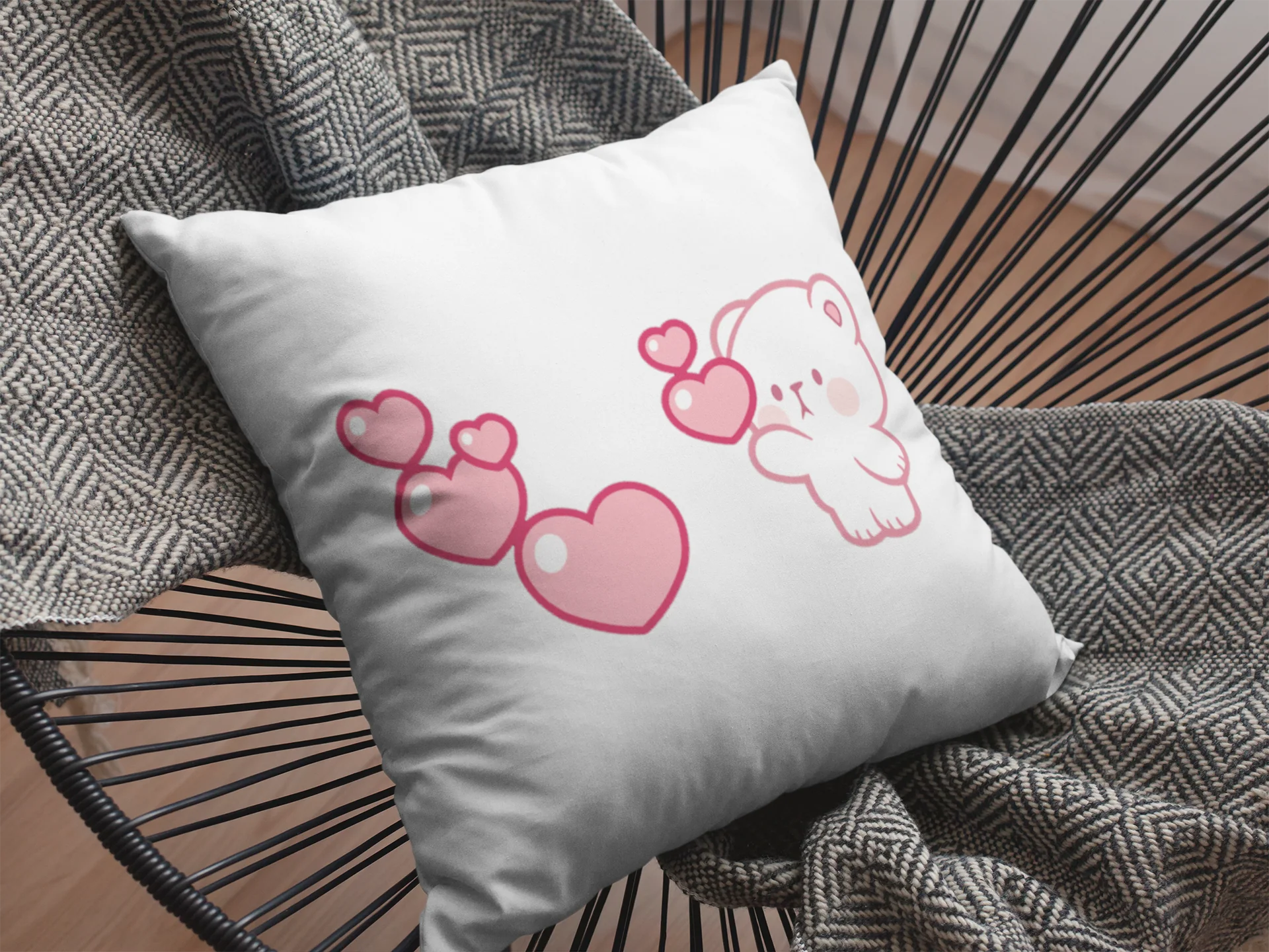 Mocha Bear Printed Cushion - Image 2
