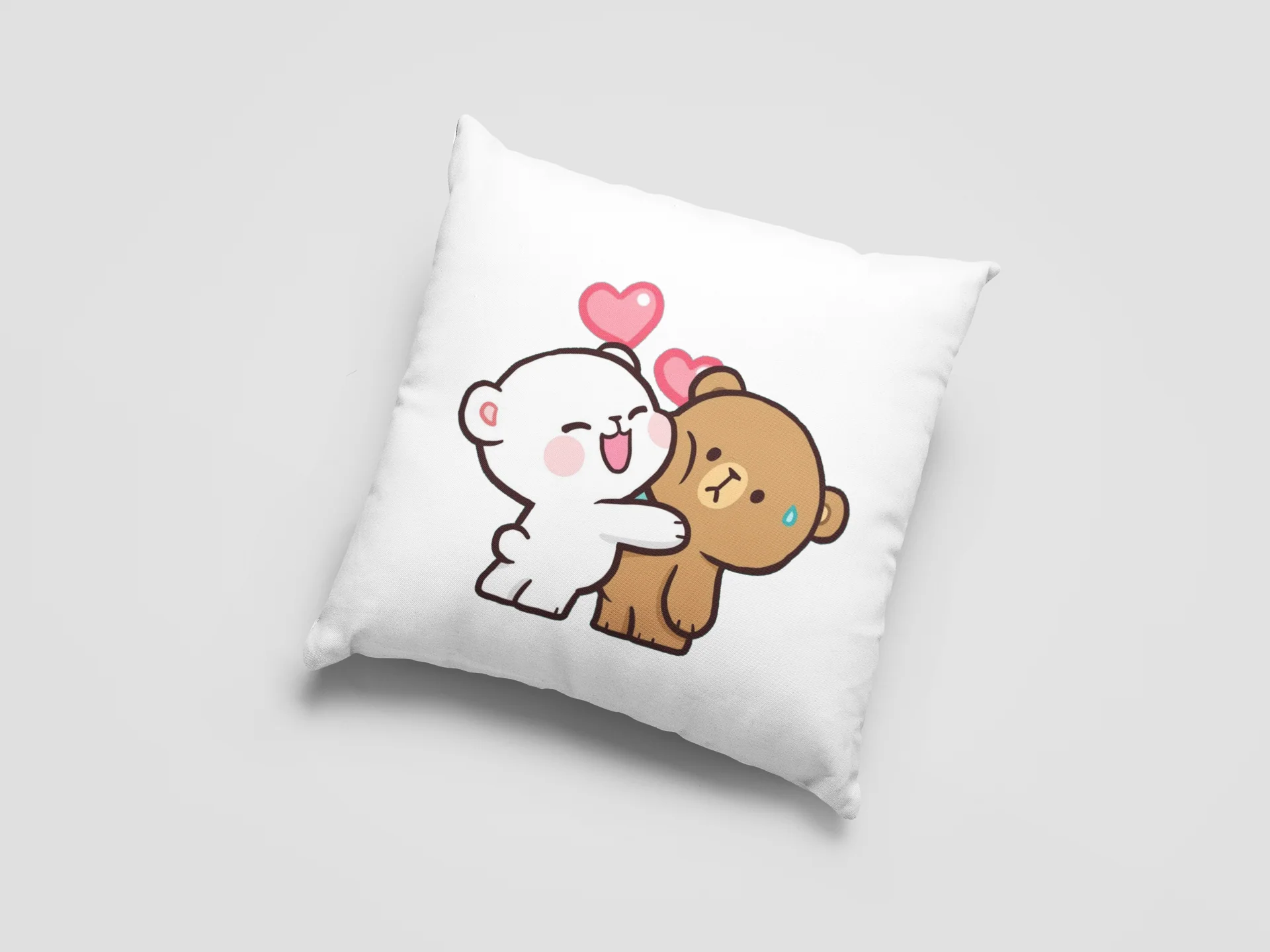Mocha Bear Printed Cushion