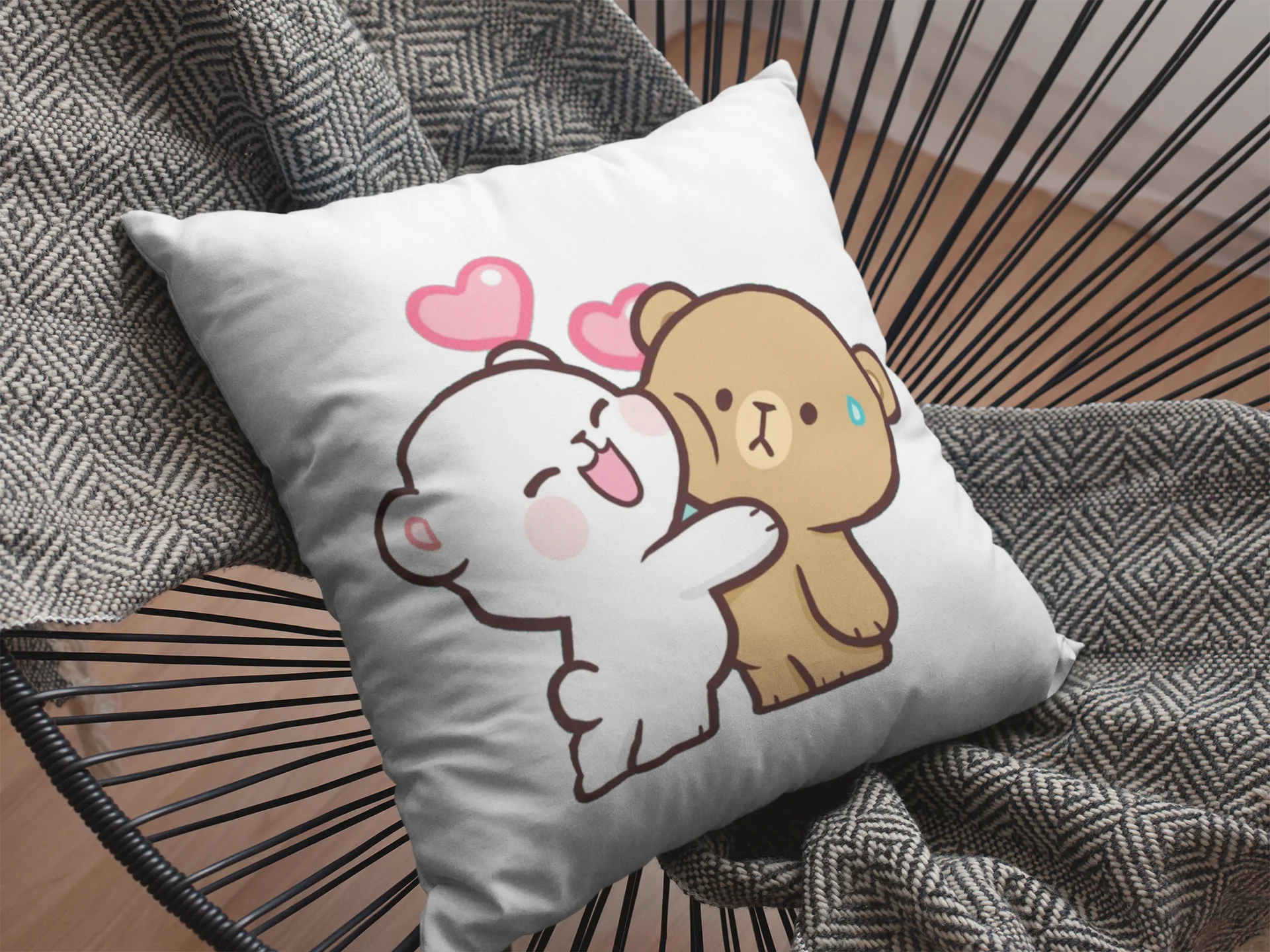 Mocha Bear Printed Cushion - Image 2