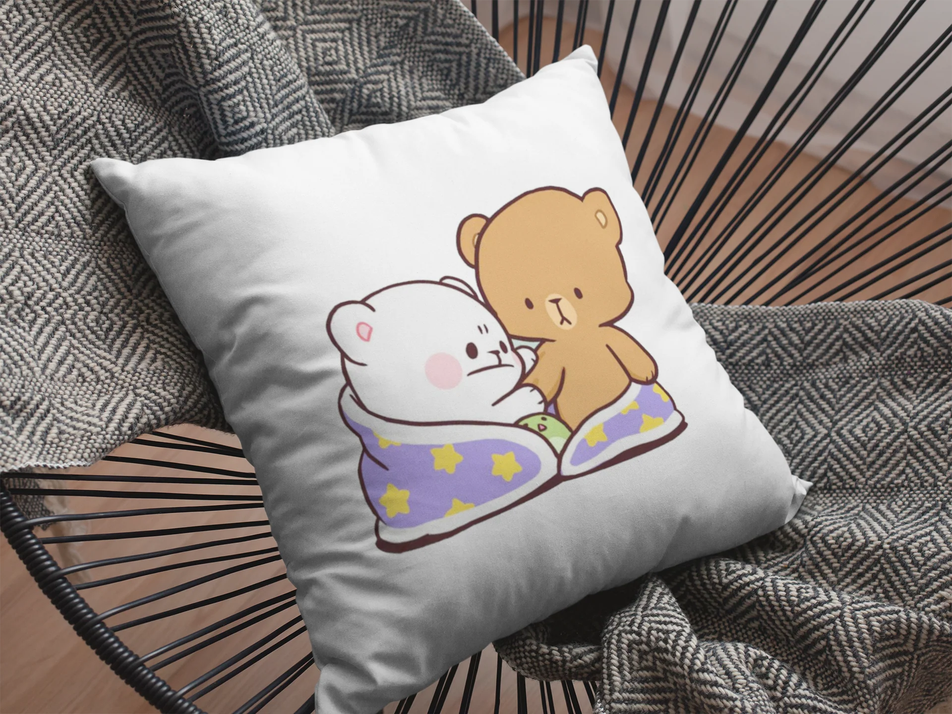 Mocha Bear Printed Cushion - Image 2