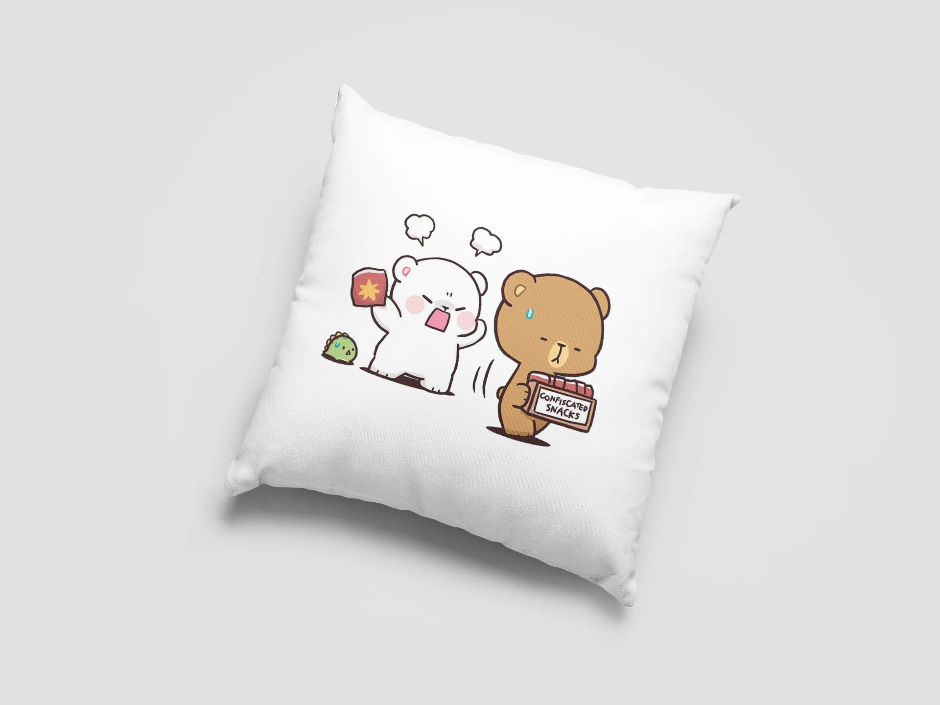 Mocha Bear Printed Cushion